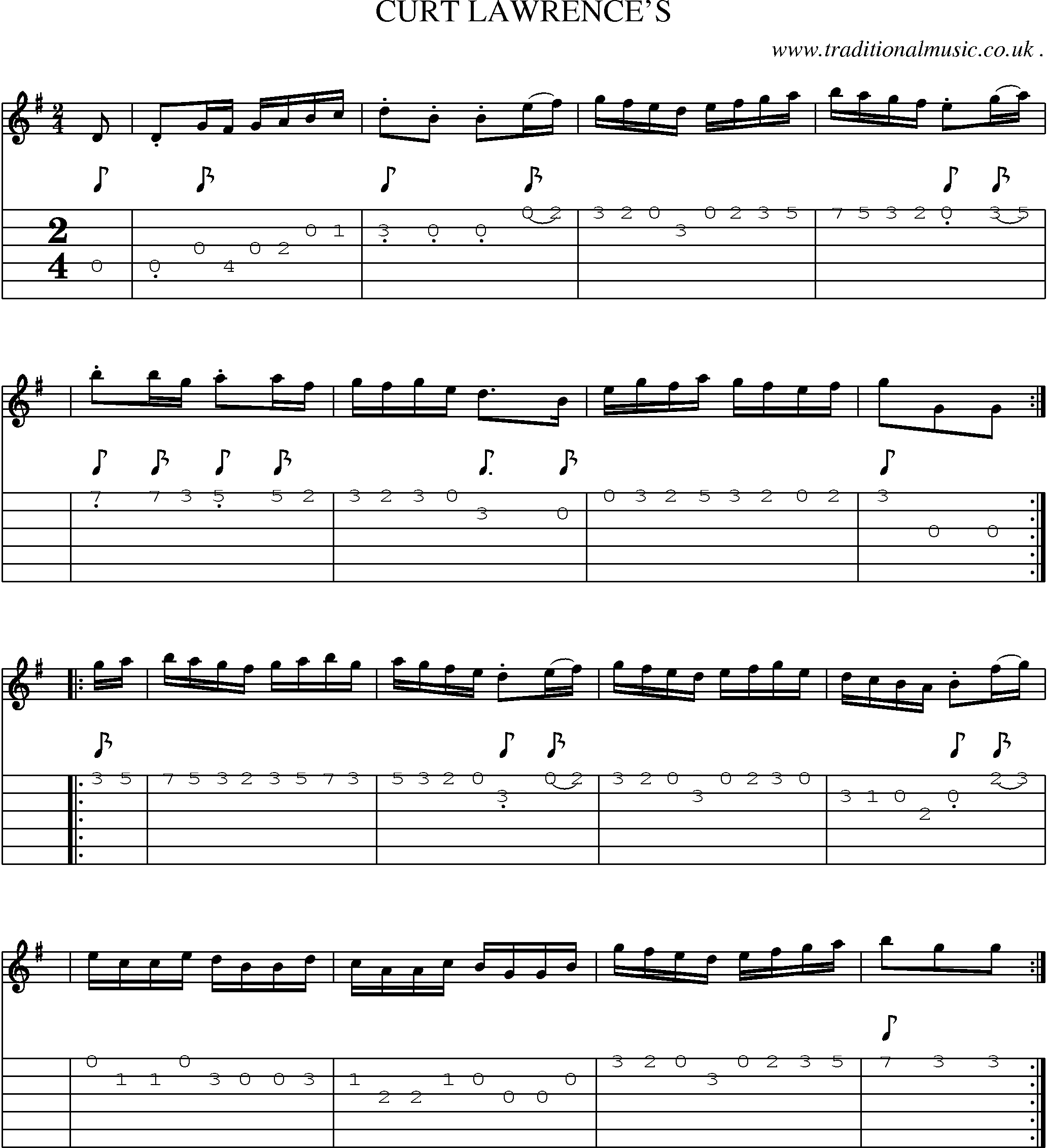 Sheet-Music and Guitar Tabs for Curt Lawrences
