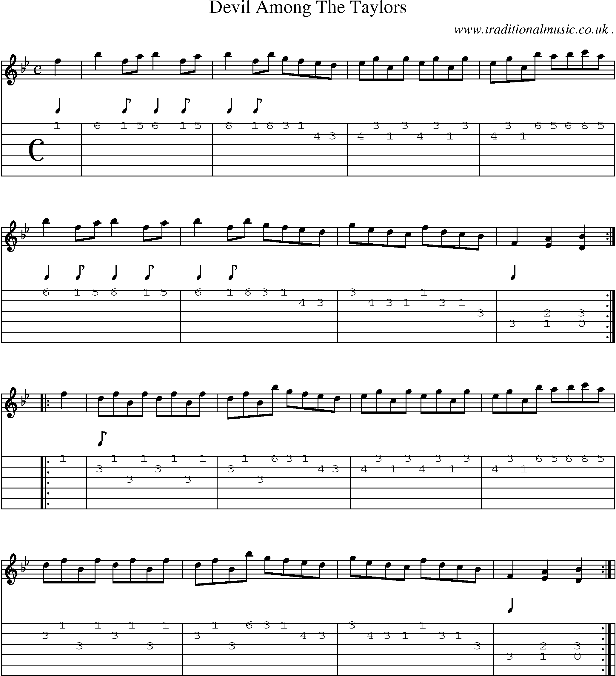 Sheet-Music and Guitar Tabs for Devil Among The Taylors