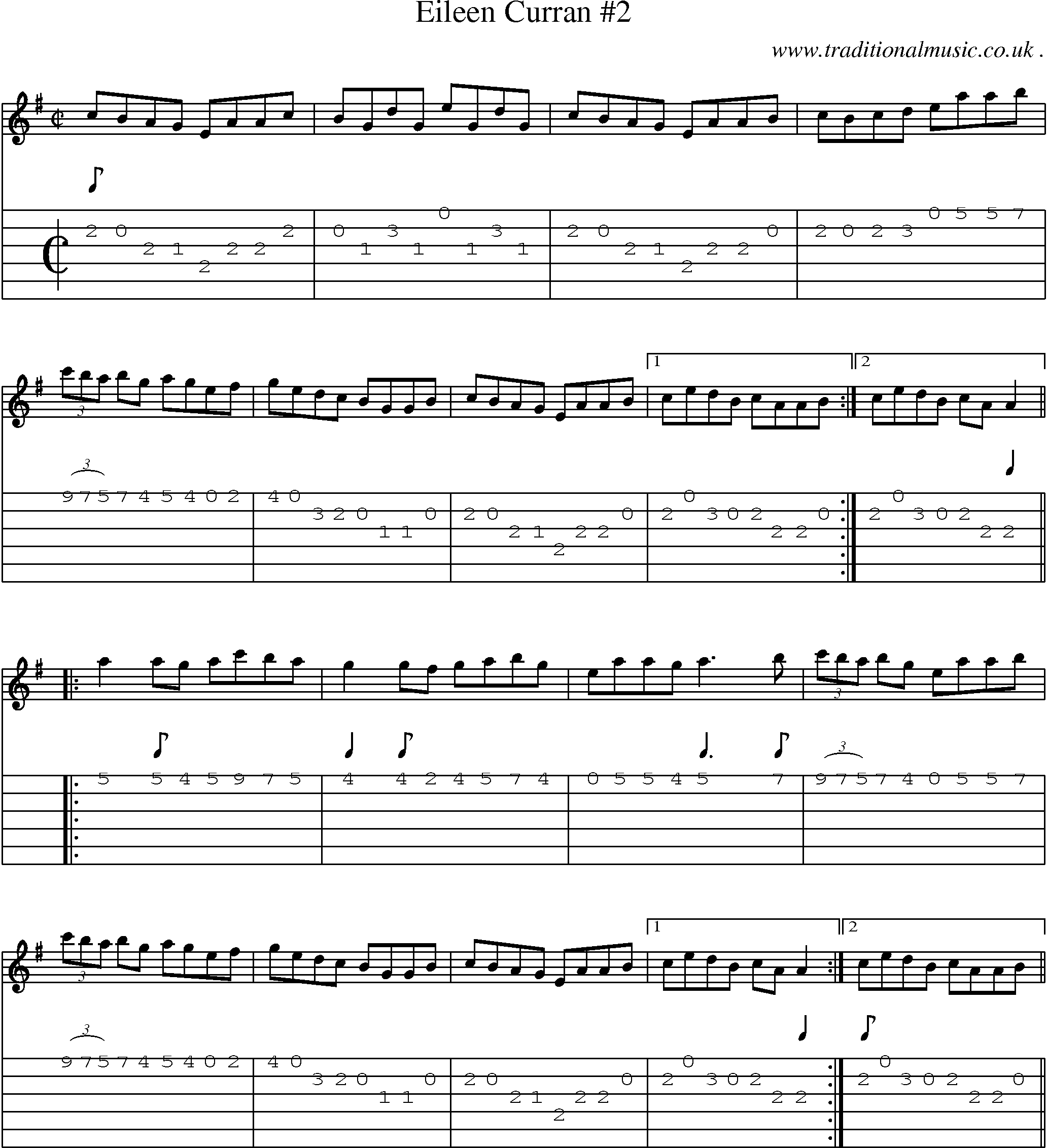 Sheet-Music and Guitar Tabs for Eileen Curran 2