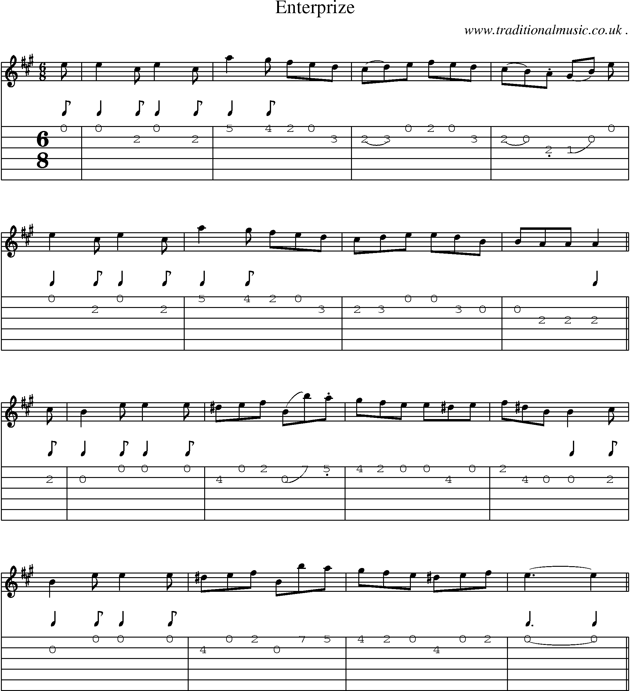 Sheet-Music and Guitar Tabs for Enterprize