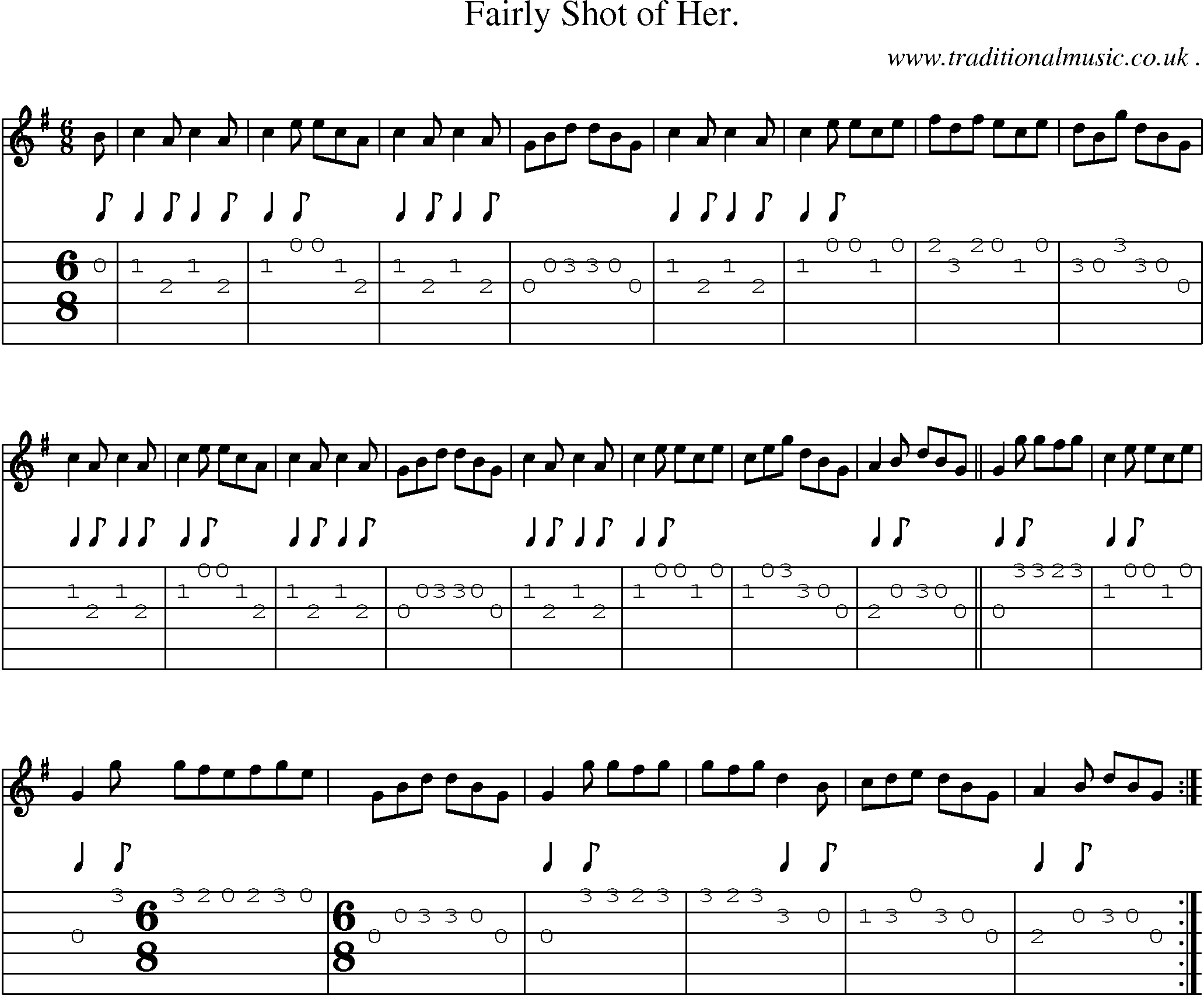 Sheet-Music and Guitar Tabs for Fairly Shot Of Her