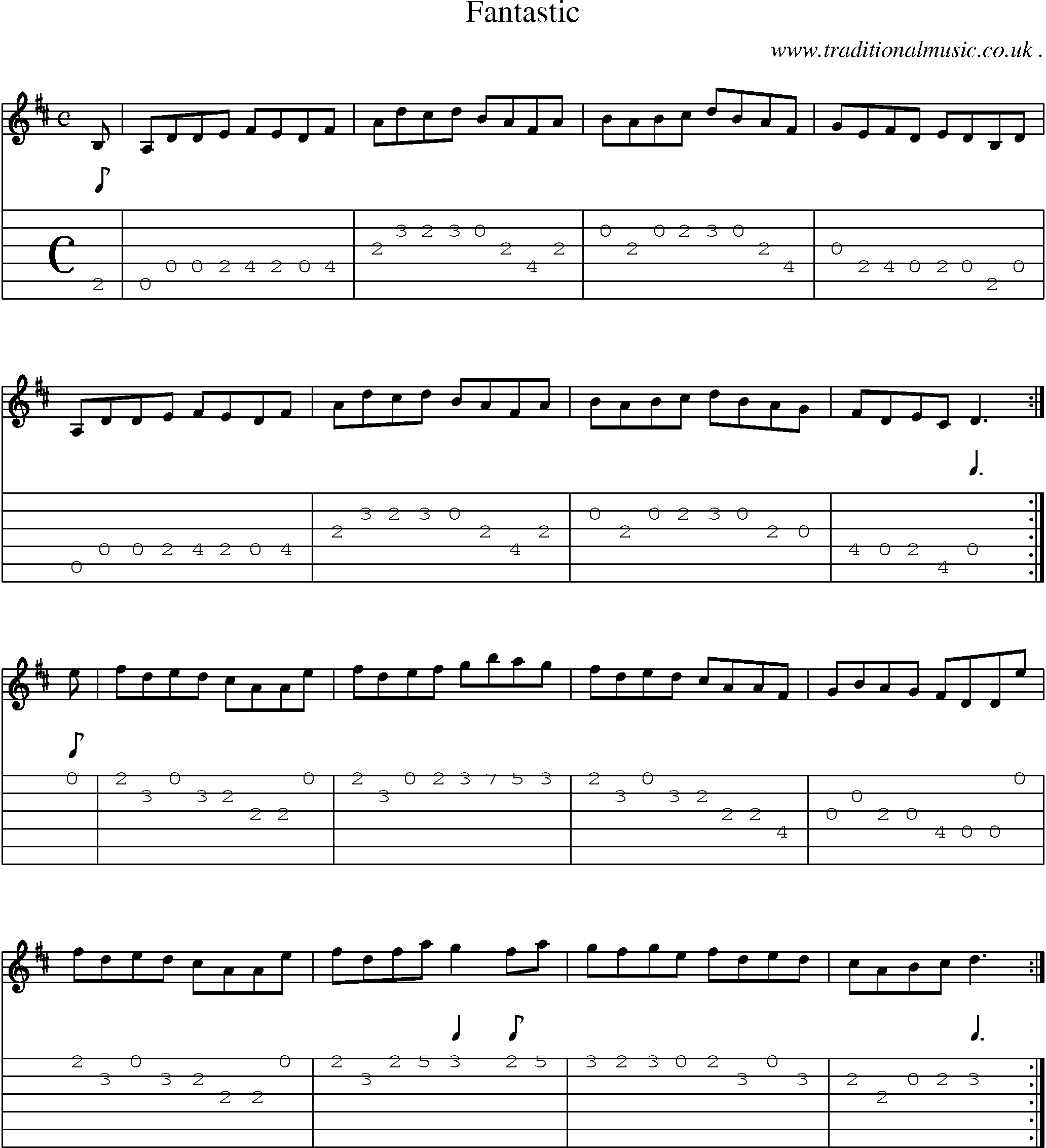 Sheet-Music and Guitar Tabs for Fantastic