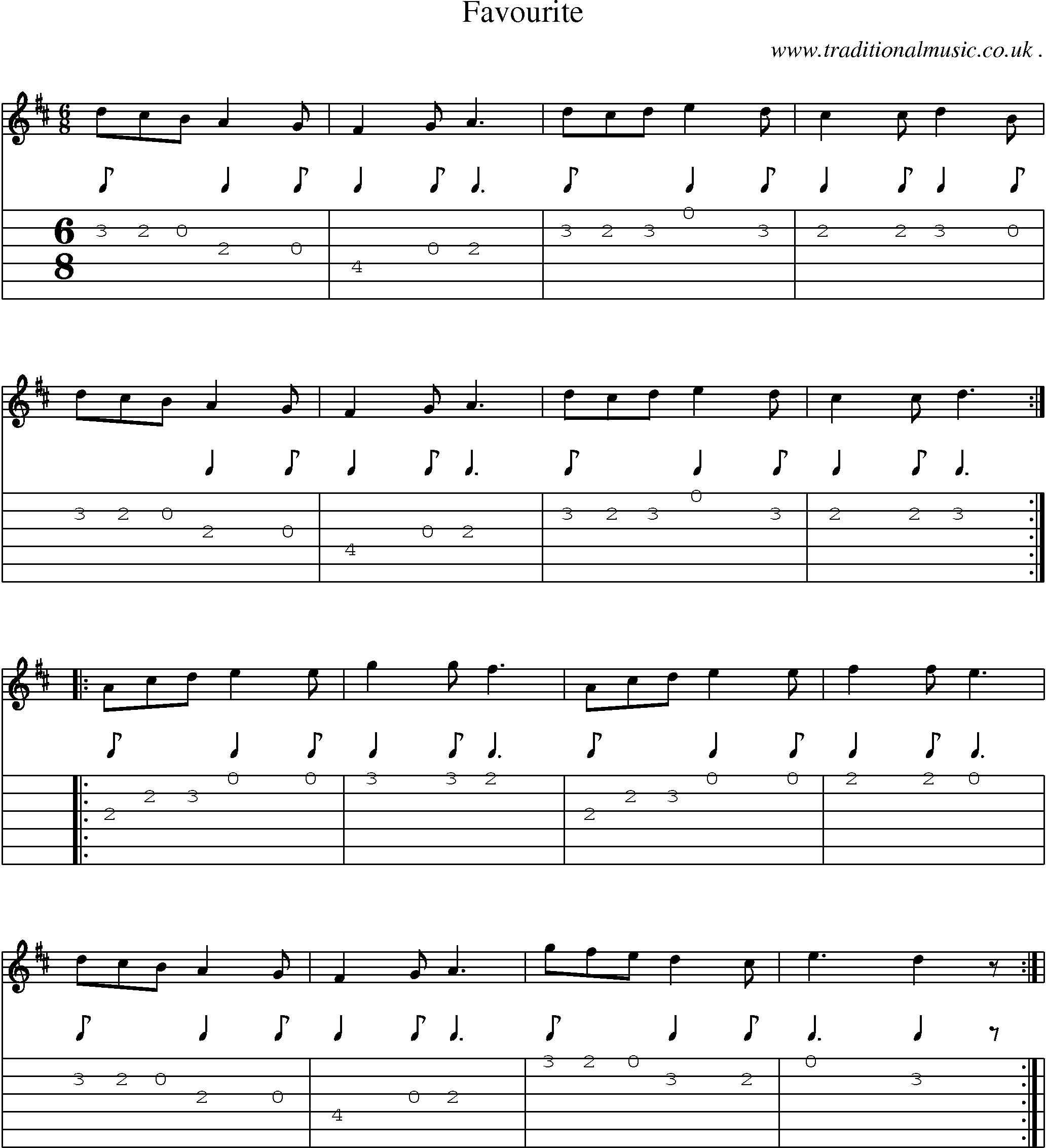 Sheet-Music and Guitar Tabs for Favourite