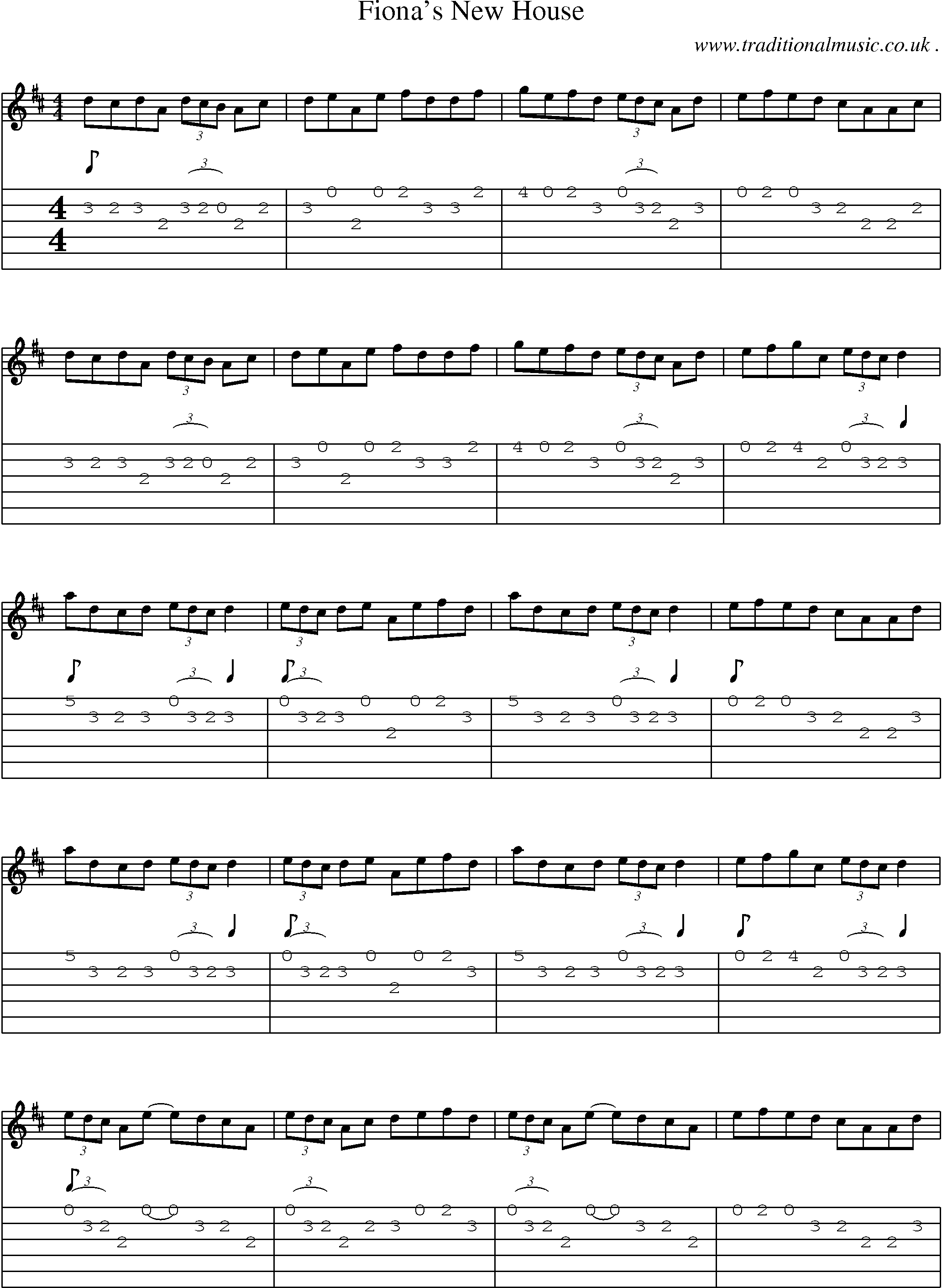 Sheet-Music and Guitar Tabs for Fionas New House