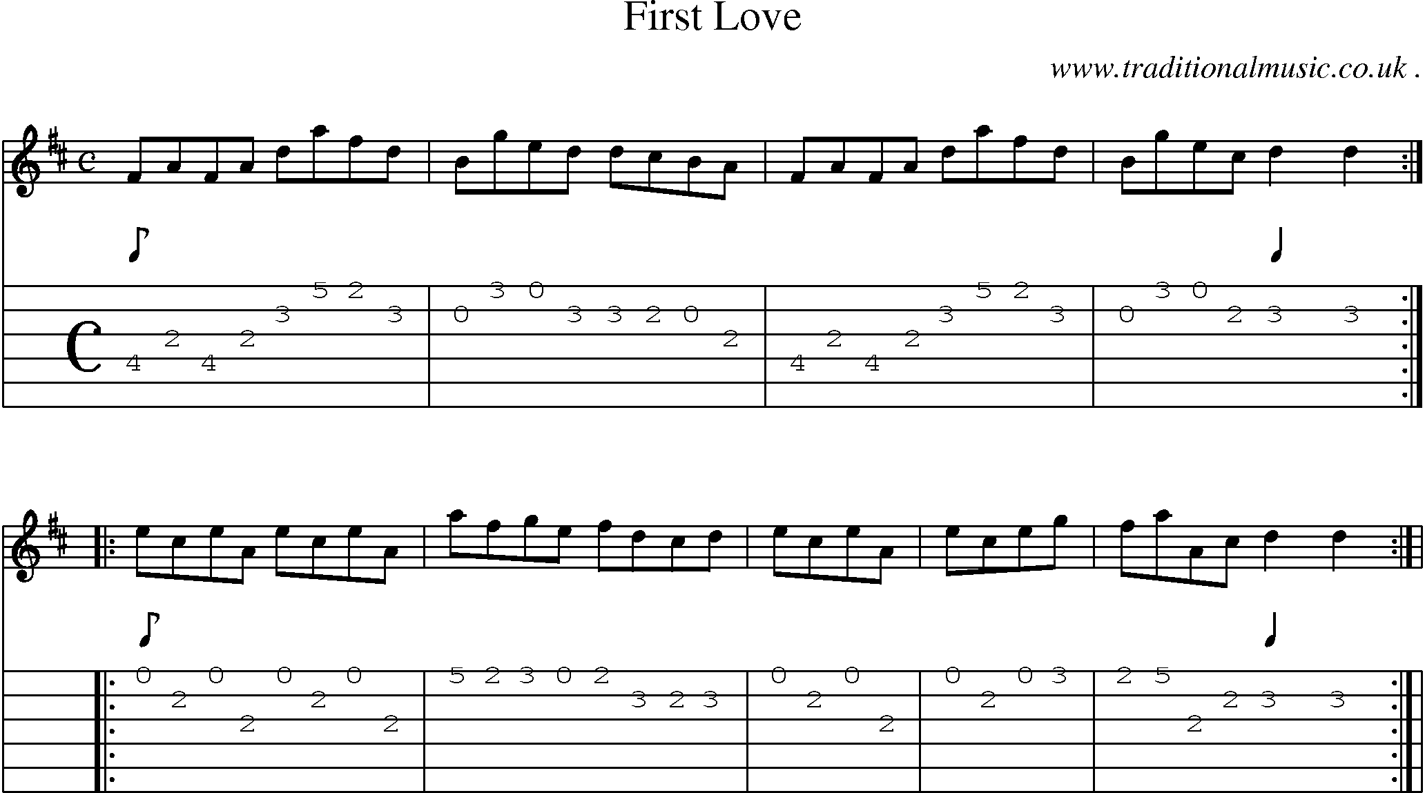 Sheet-Music and Guitar Tabs for First Love