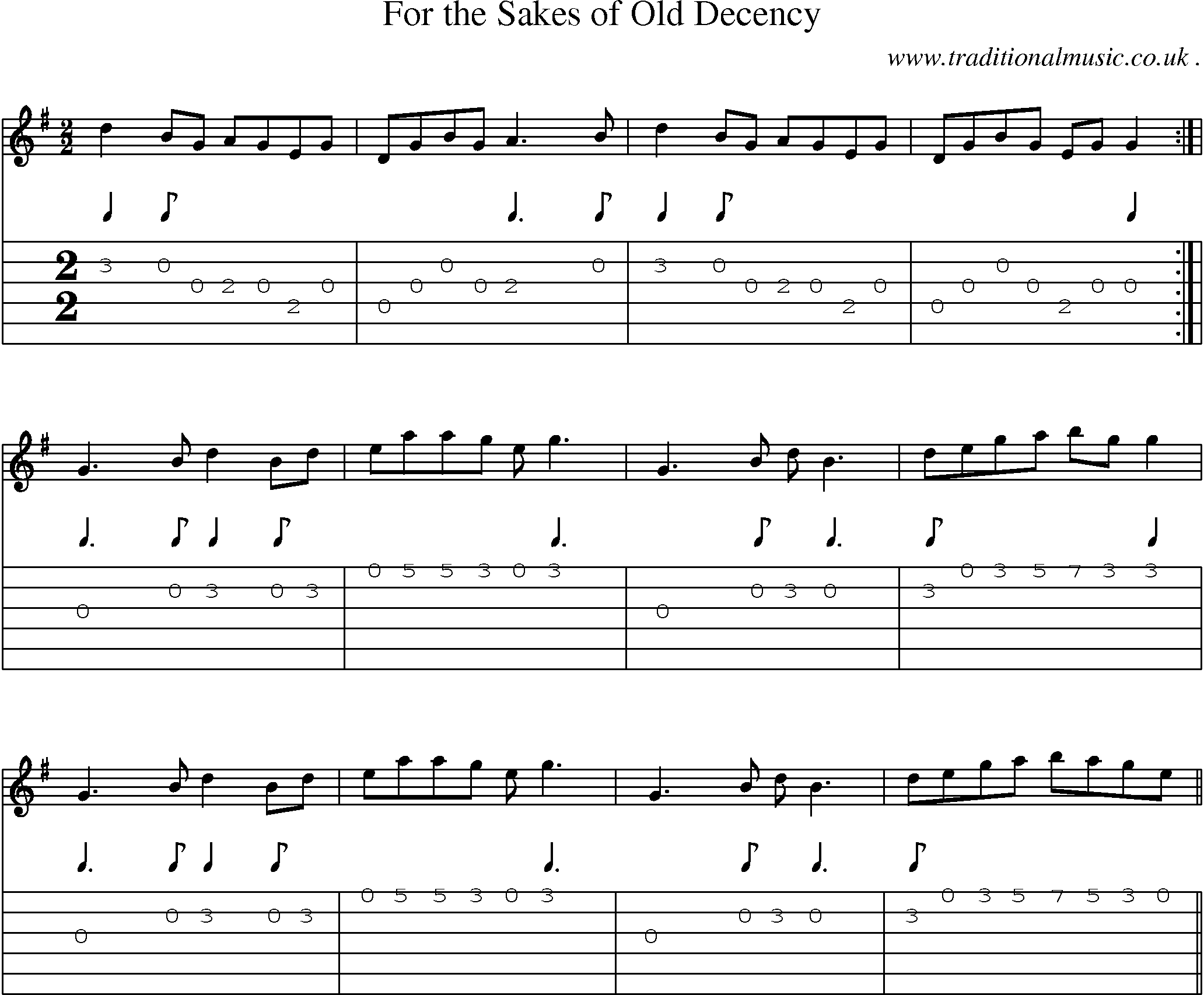 Sheet-Music and Guitar Tabs for For The Sakes Of Old Decency