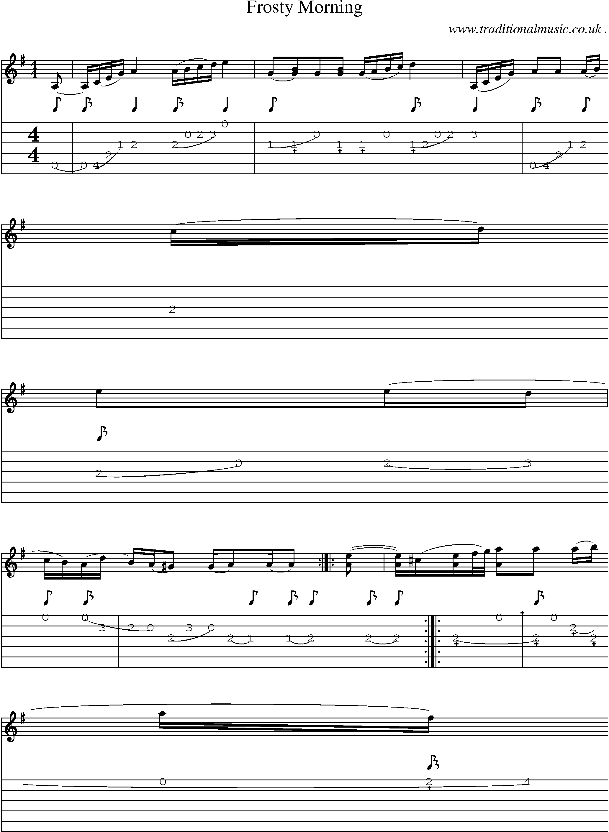 Sheet-Music and Guitar Tabs for Frosty Morning
