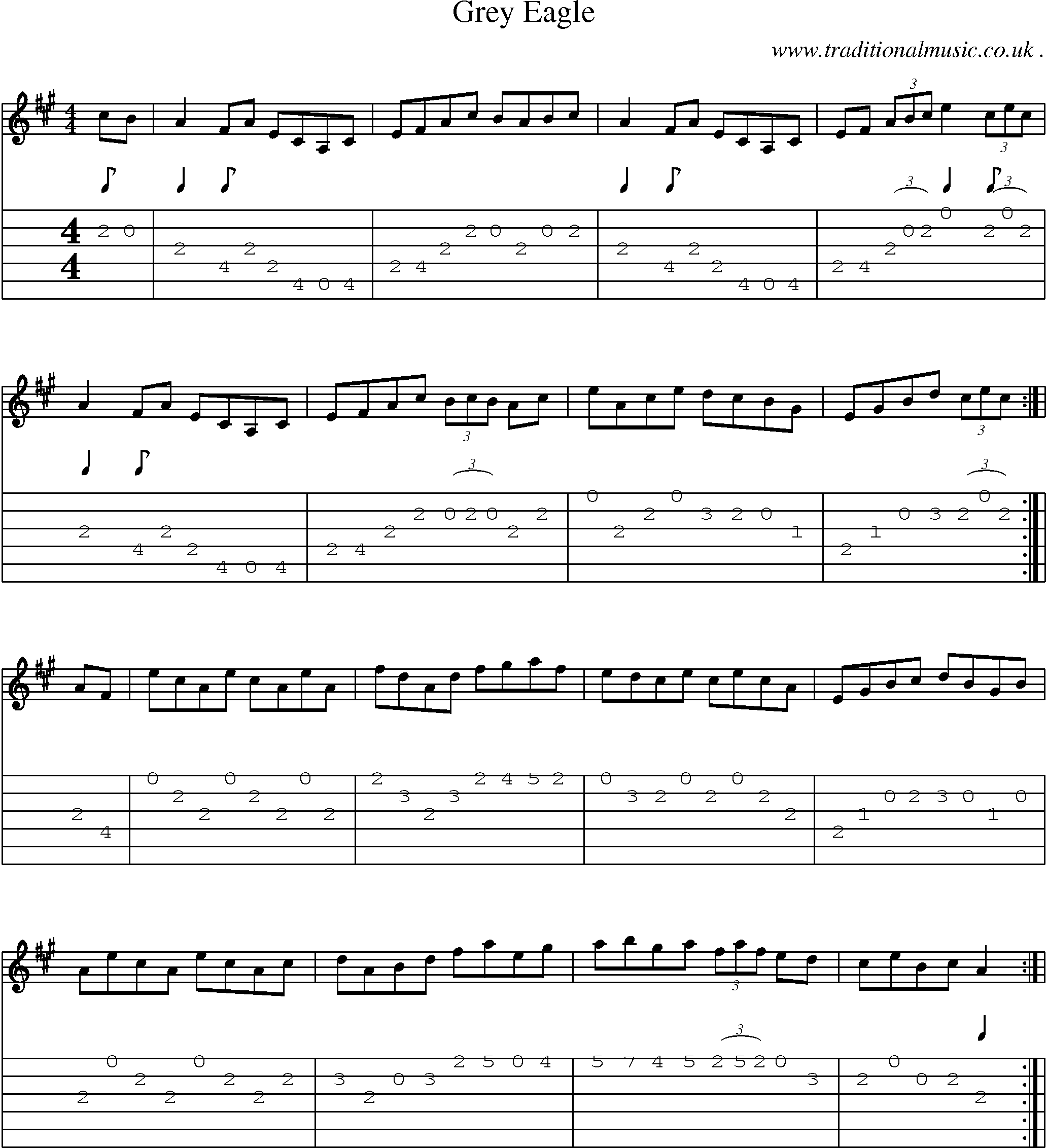 Sheet-Music and Guitar Tabs for Grey Eagle