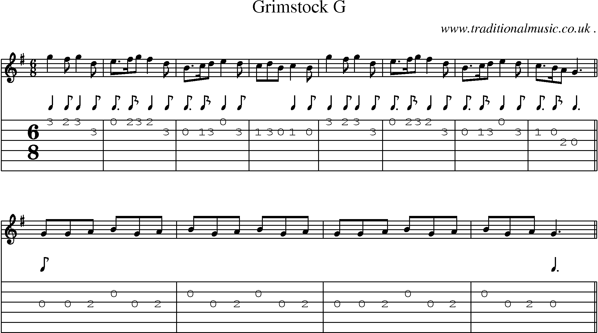 Sheet-Music and Guitar Tabs for Grimstock G