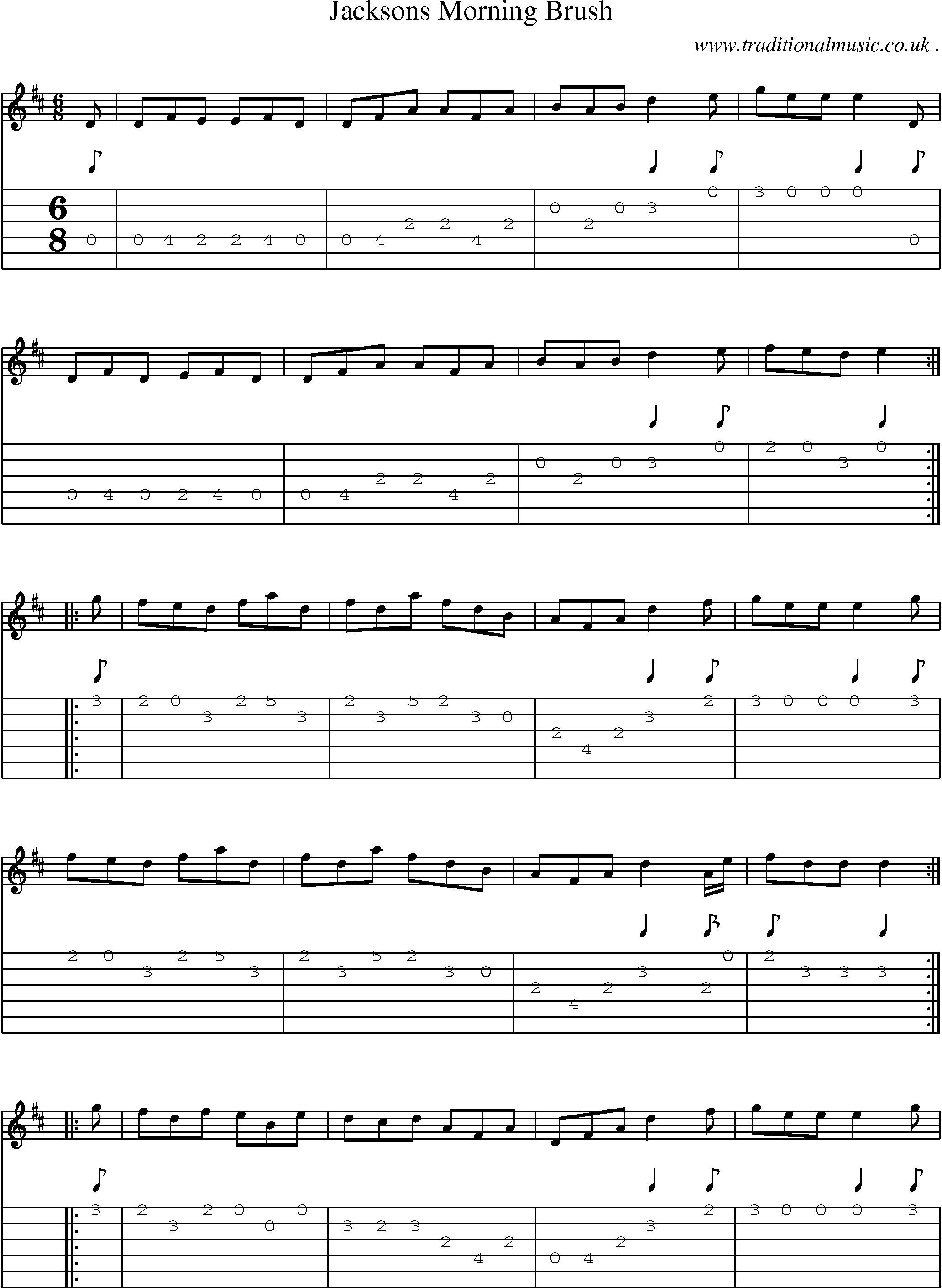 Sheet-Music and Guitar Tabs for Jacksons Morning Brush