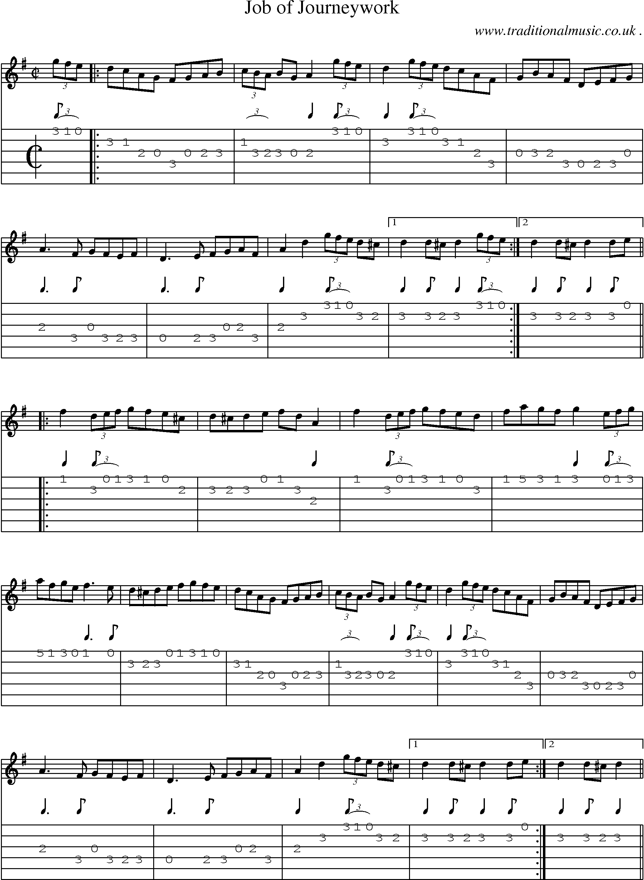 Sheet-Music and Guitar Tabs for Job Of Journeywork