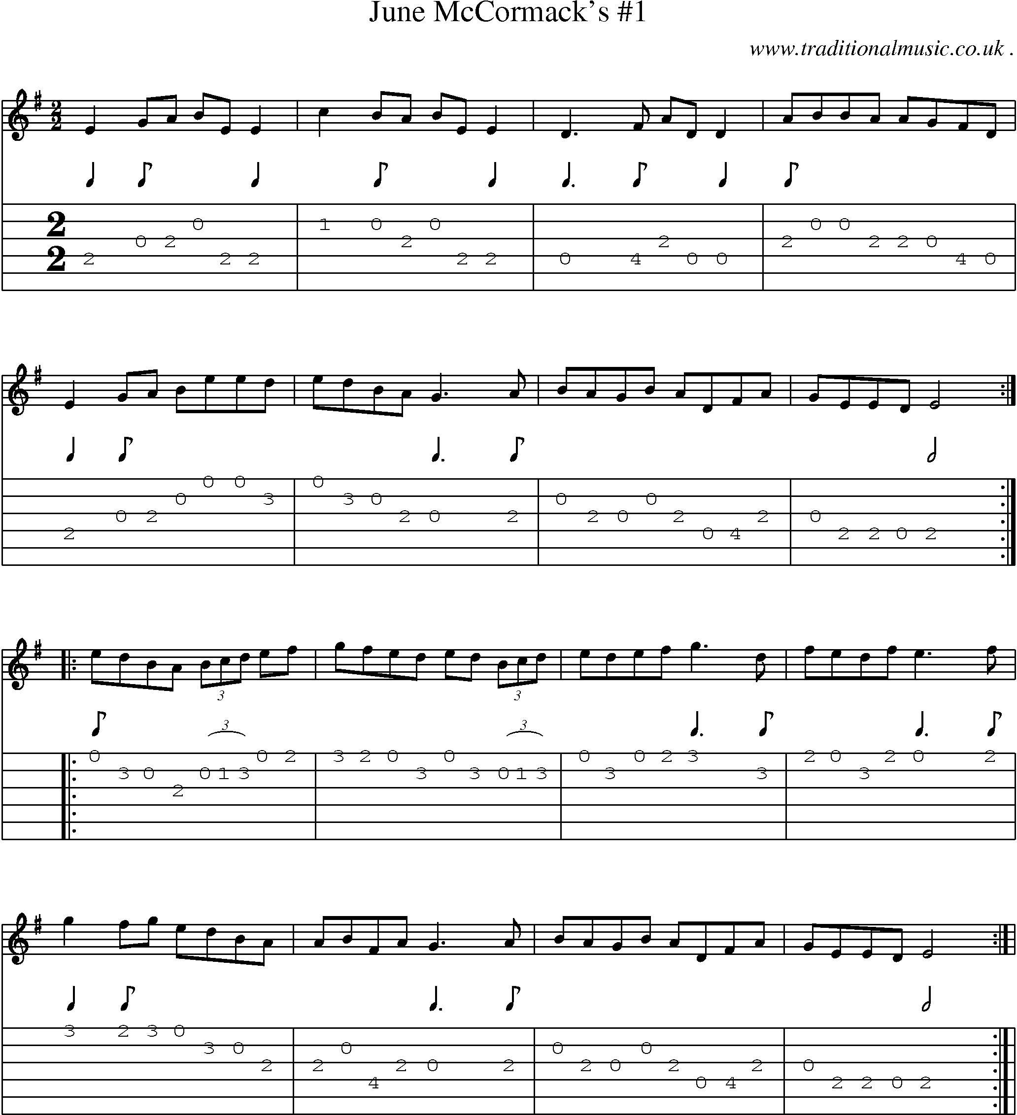 Sheet-Music and Guitar Tabs for June Mccormacks 1