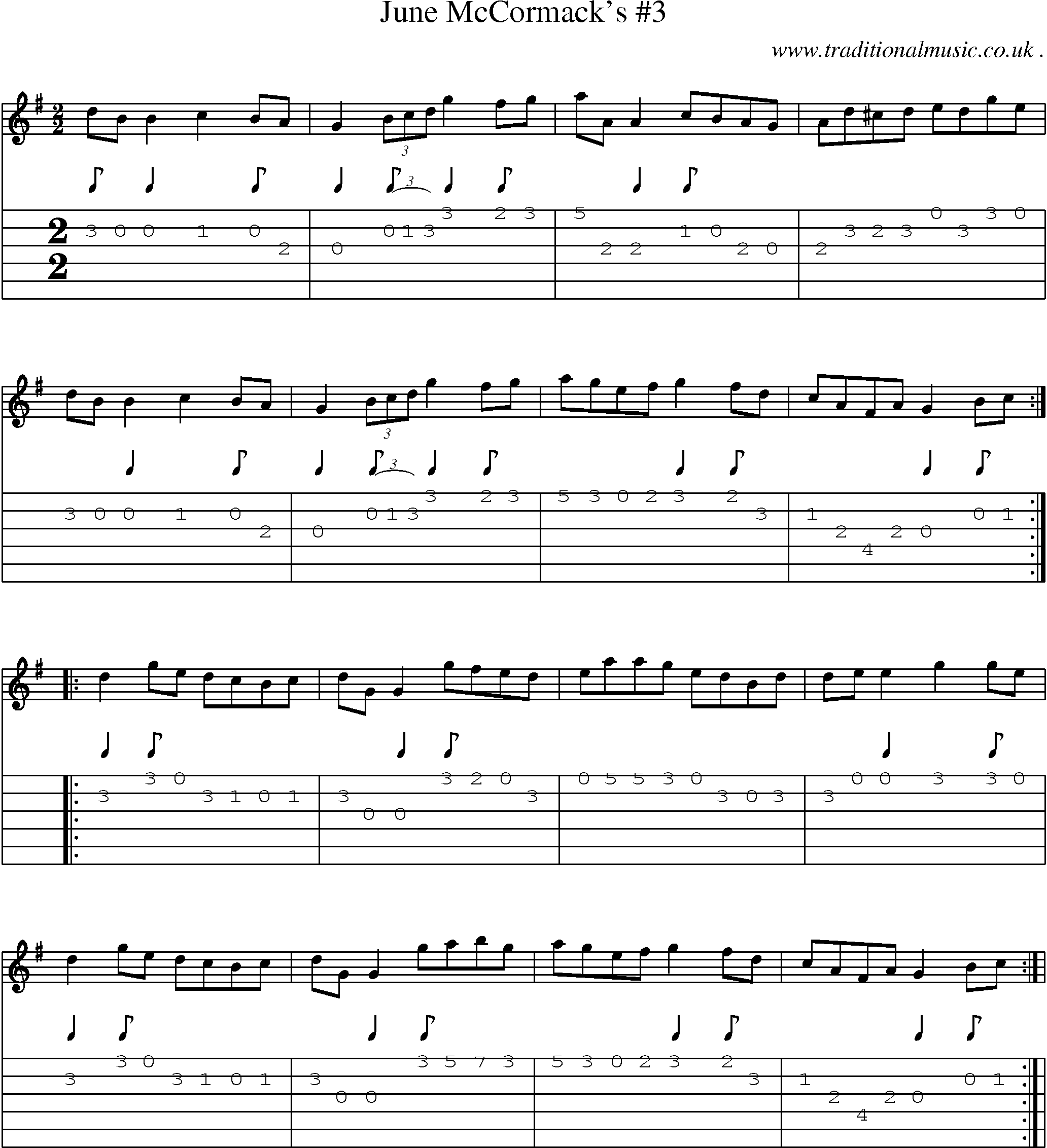 Sheet-Music and Guitar Tabs for June Mccormacks 3
