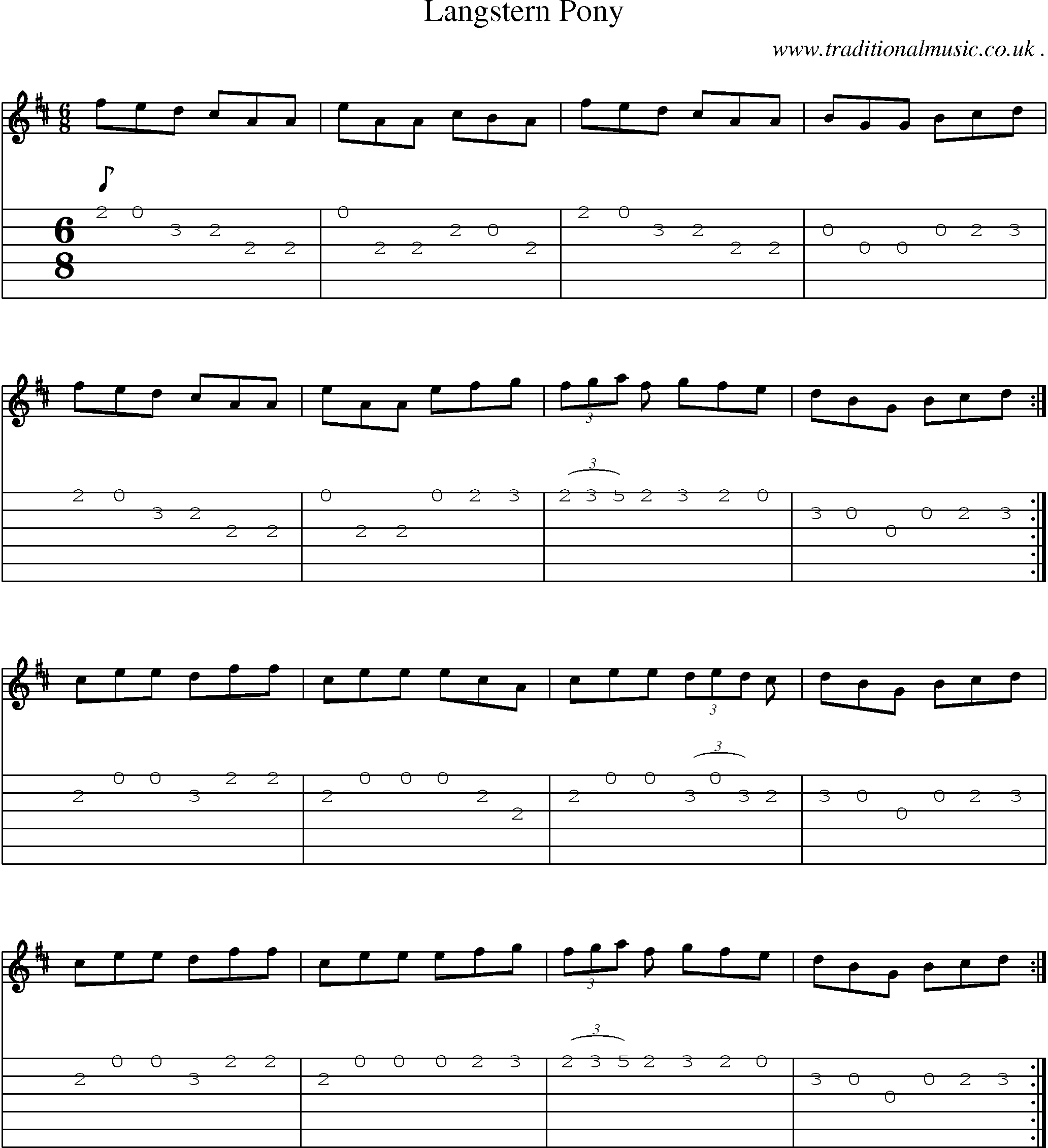 Sheet-Music and Guitar Tabs for Langstern Pony