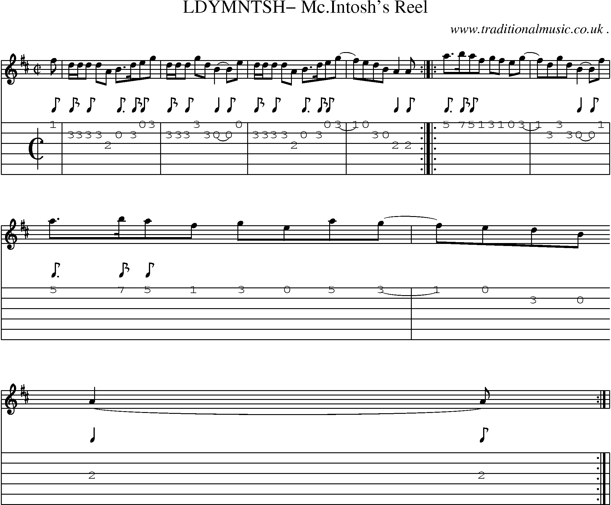 Sheet-Music and Guitar Tabs for Ldymntsh Mcintoshs Reel