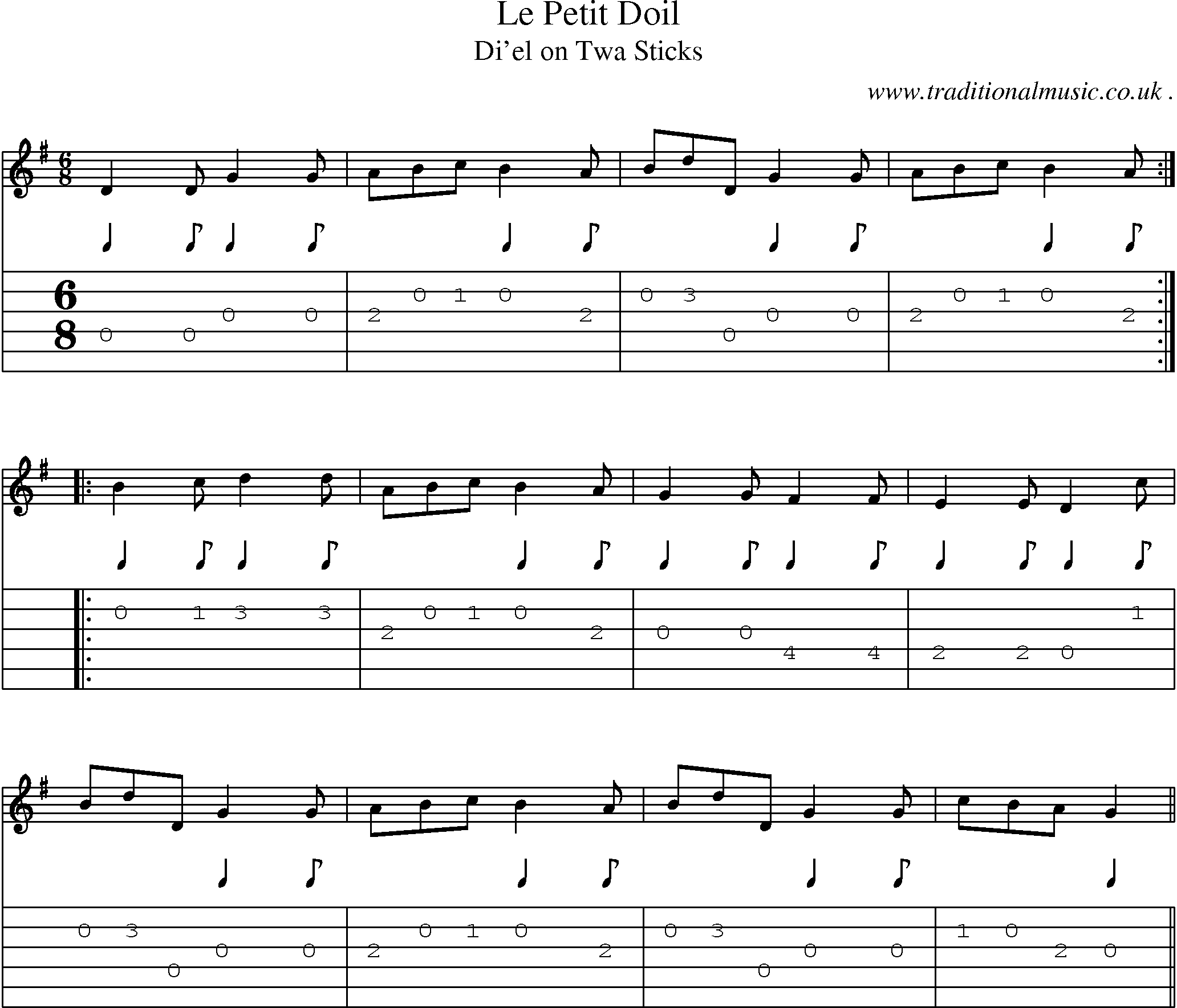 Sheet-Music and Guitar Tabs for Le Petit Doil