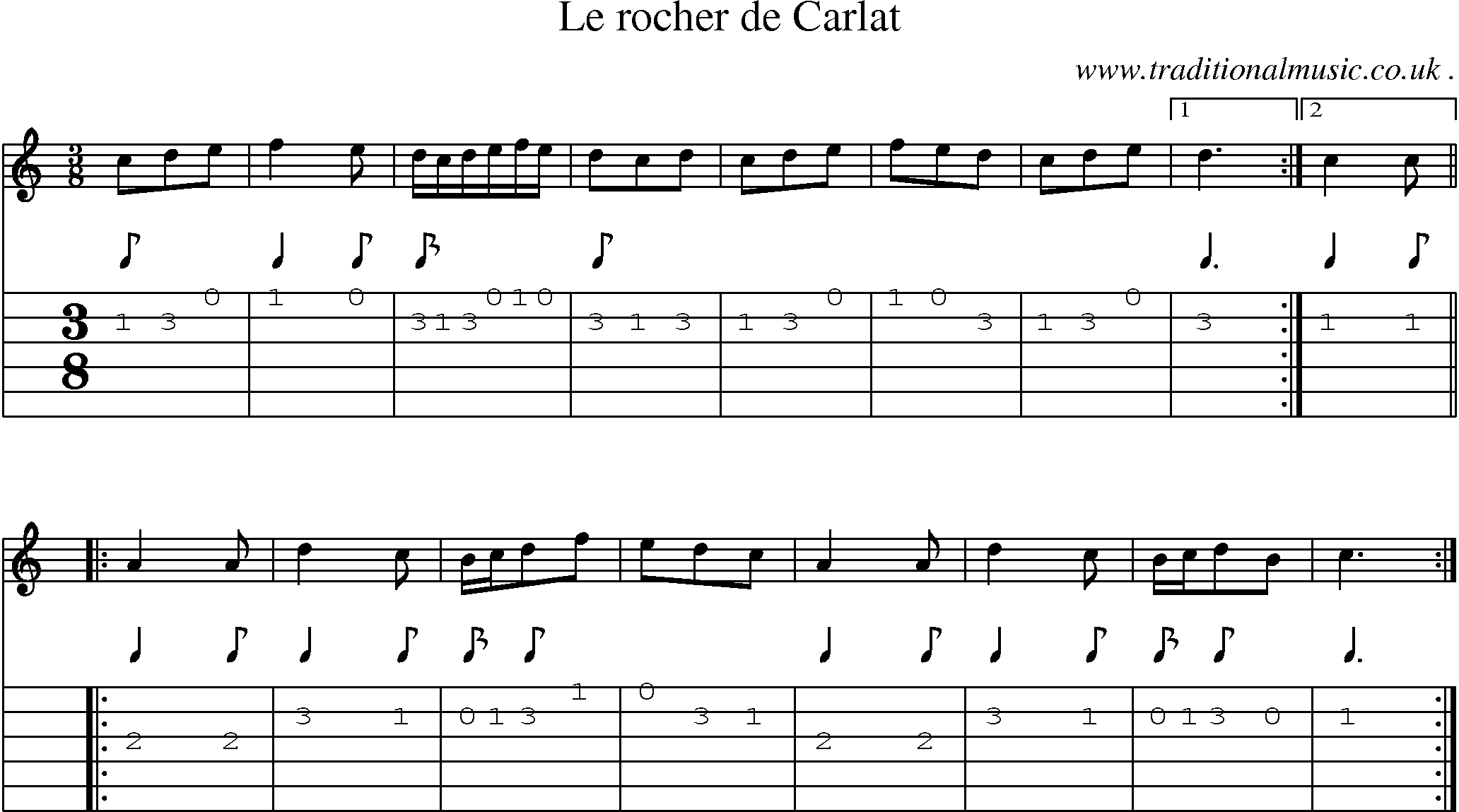 Sheet-Music and Guitar Tabs for Le Rocher De Carlat