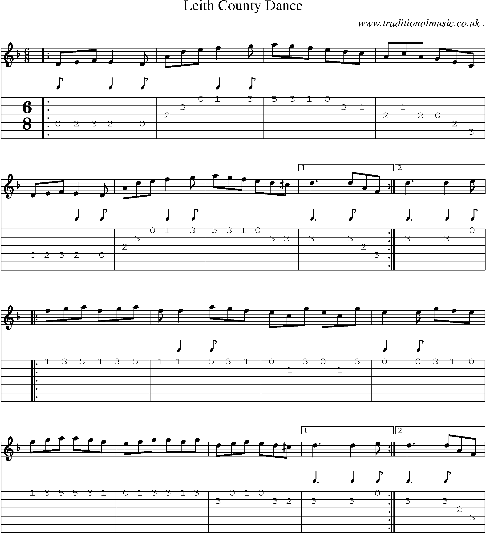 Sheet-Music and Guitar Tabs for Leith County Dance