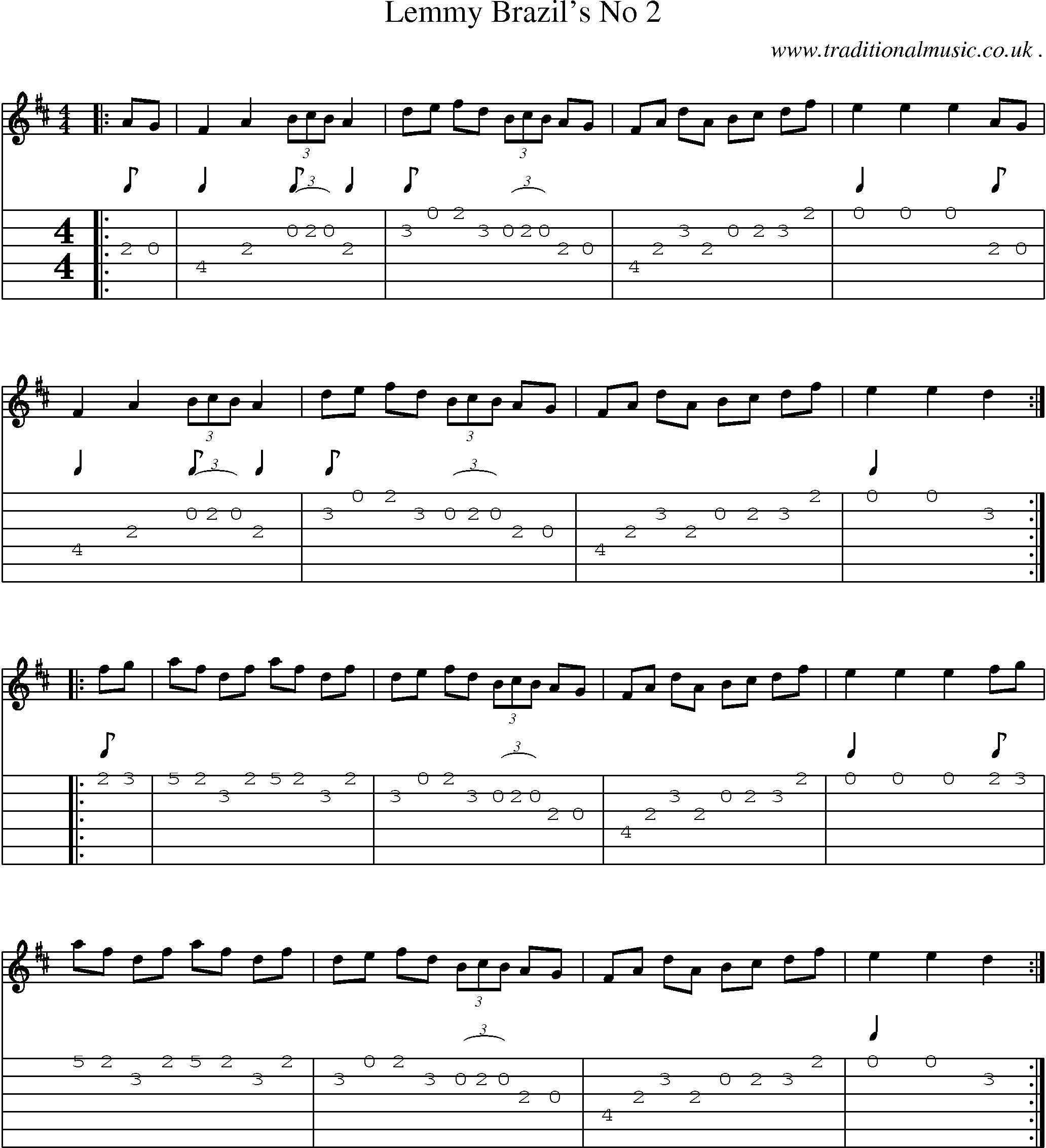 Sheet-Music and Guitar Tabs for Lemmy Brazils No 2