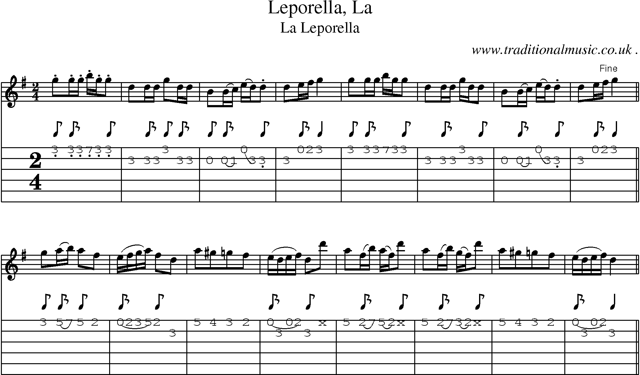 Sheet-Music and Guitar Tabs for Leporella La