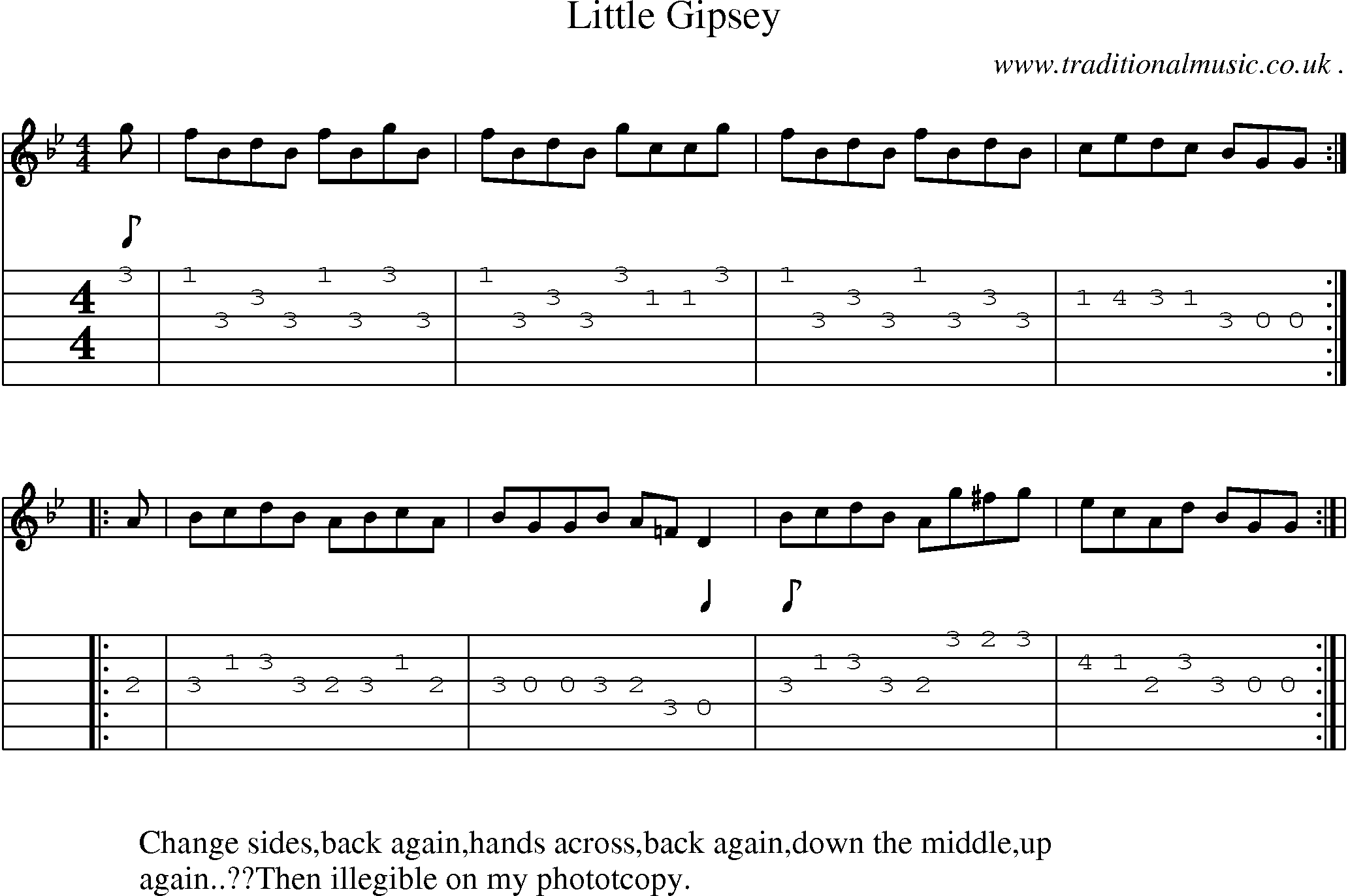 Sheet-Music and Guitar Tabs for Little Gipsey