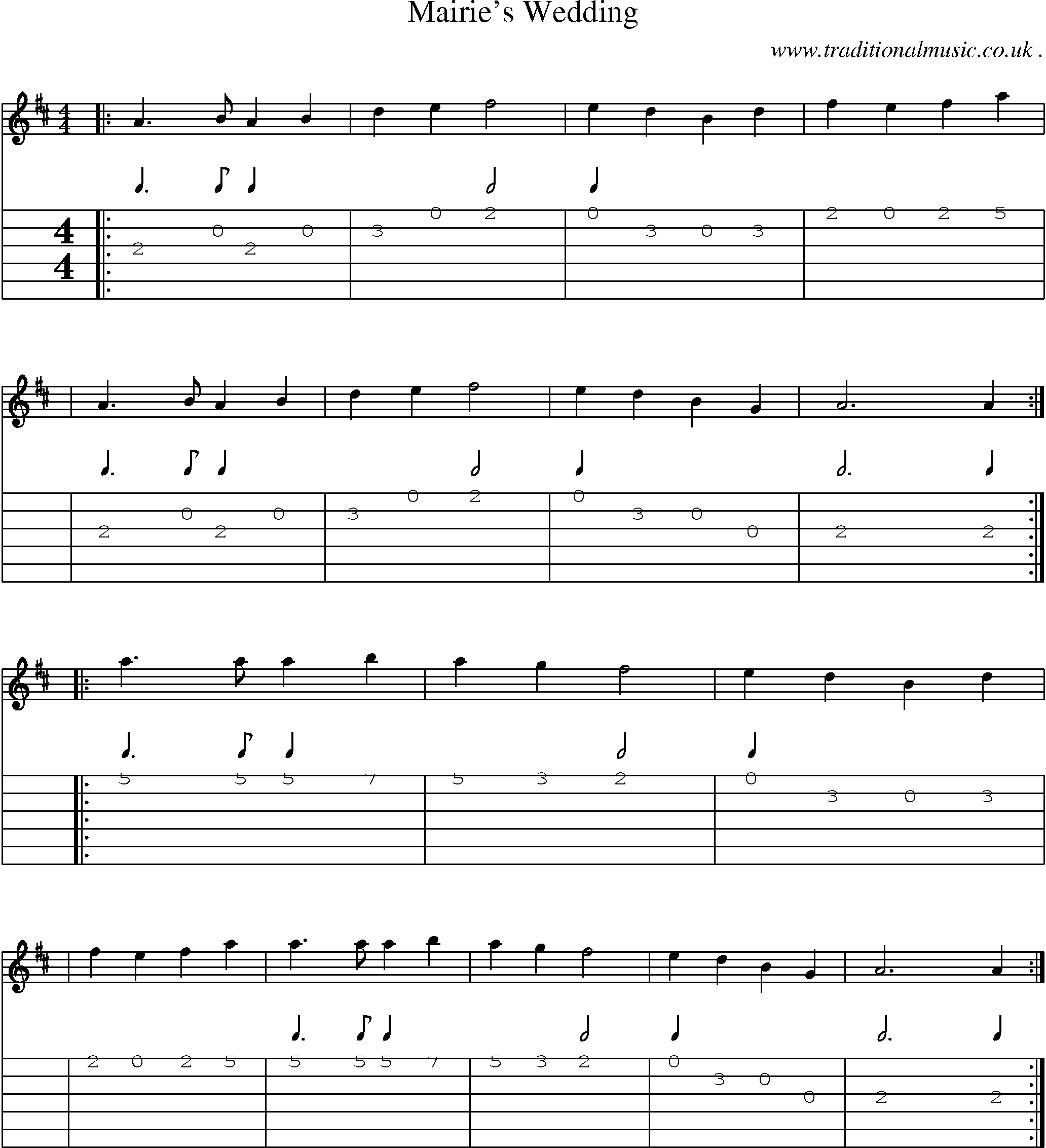 Sheet-Music and Guitar Tabs for Mairies Wedding