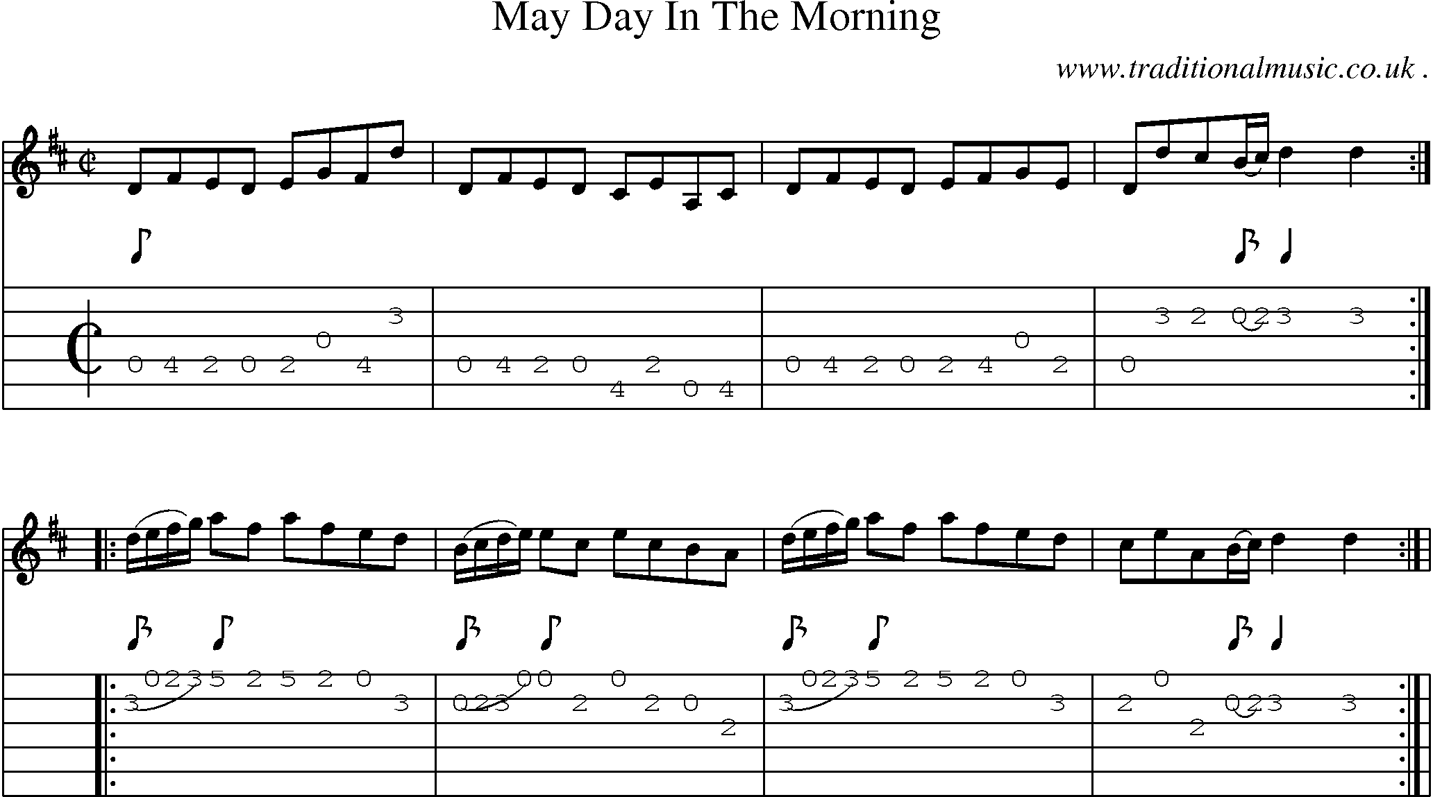 Sheet-Music and Guitar Tabs for May Day In The Morning