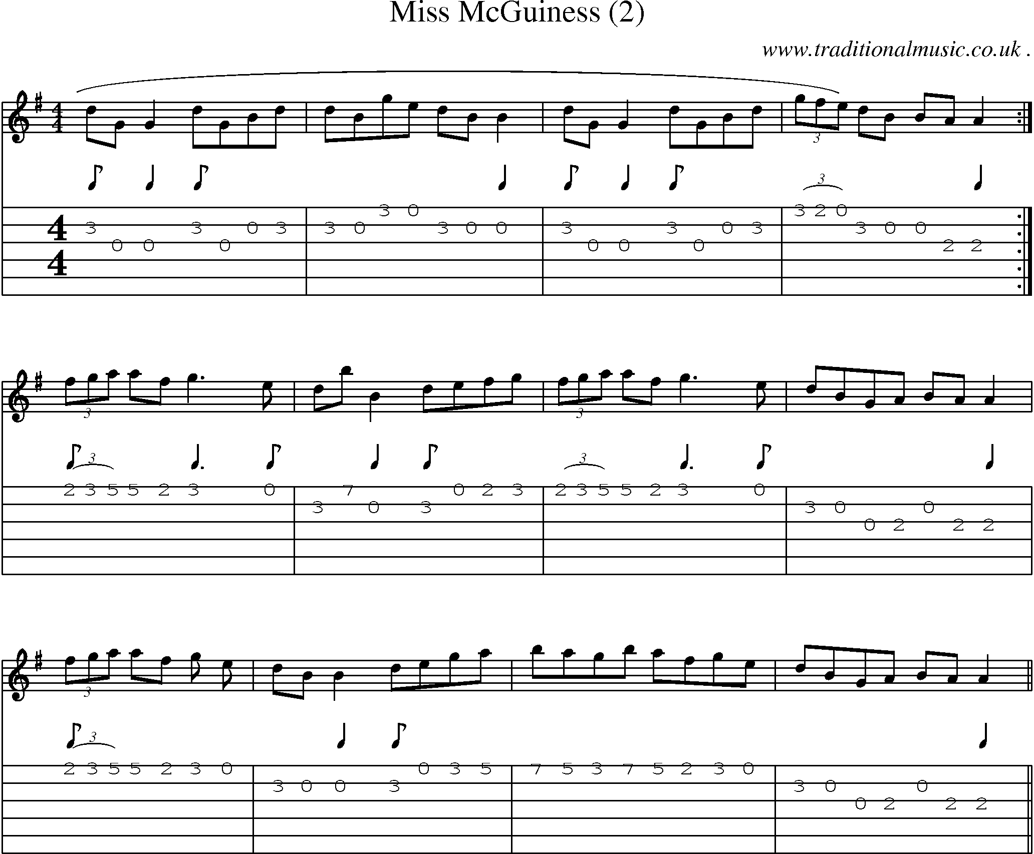 Sheet-Music and Guitar Tabs for Miss Mcguiness (2)