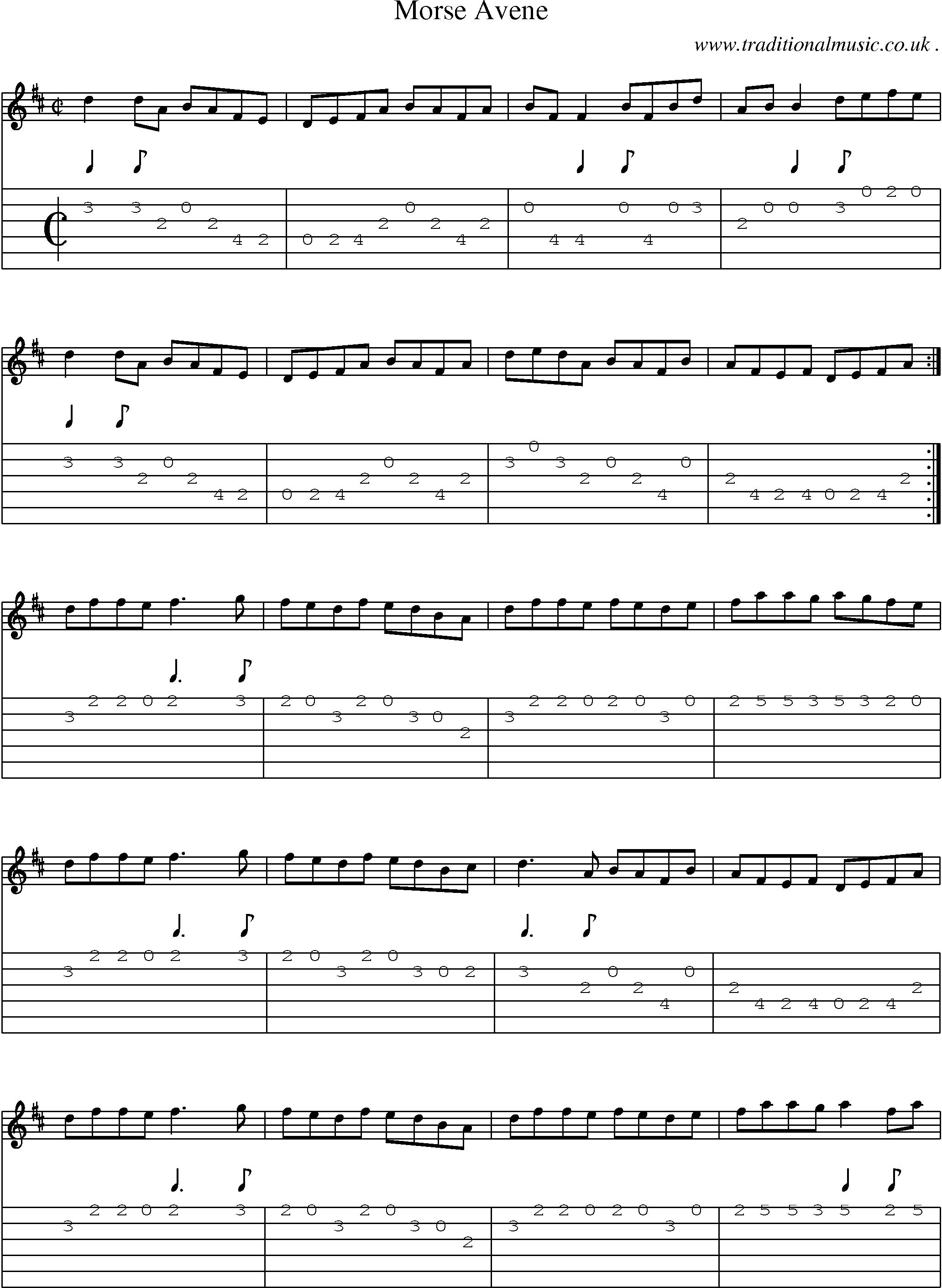 Sheet-Music and Guitar Tabs for Morse Avene