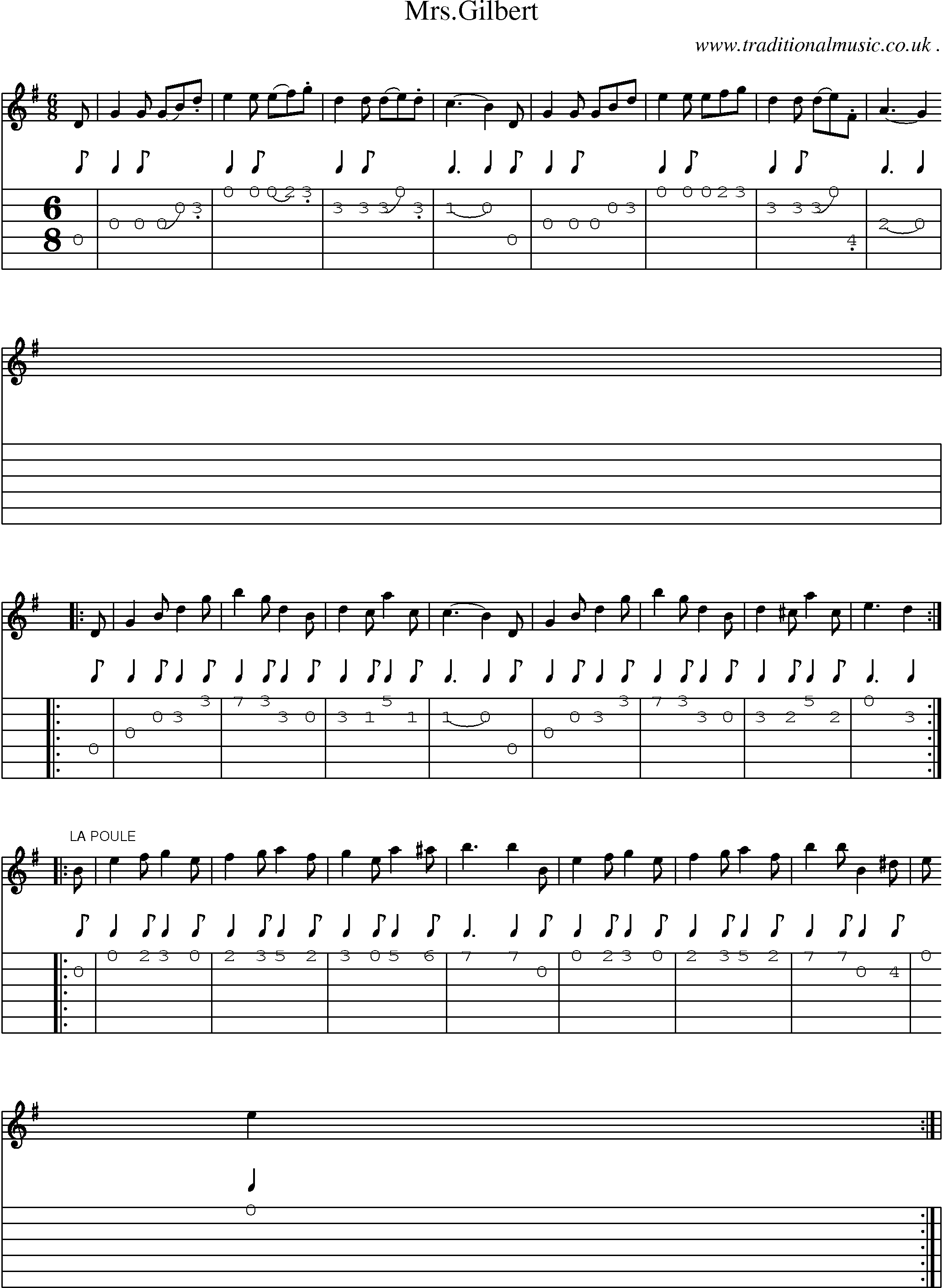 Sheet-Music and Guitar Tabs for Mrsgilbert