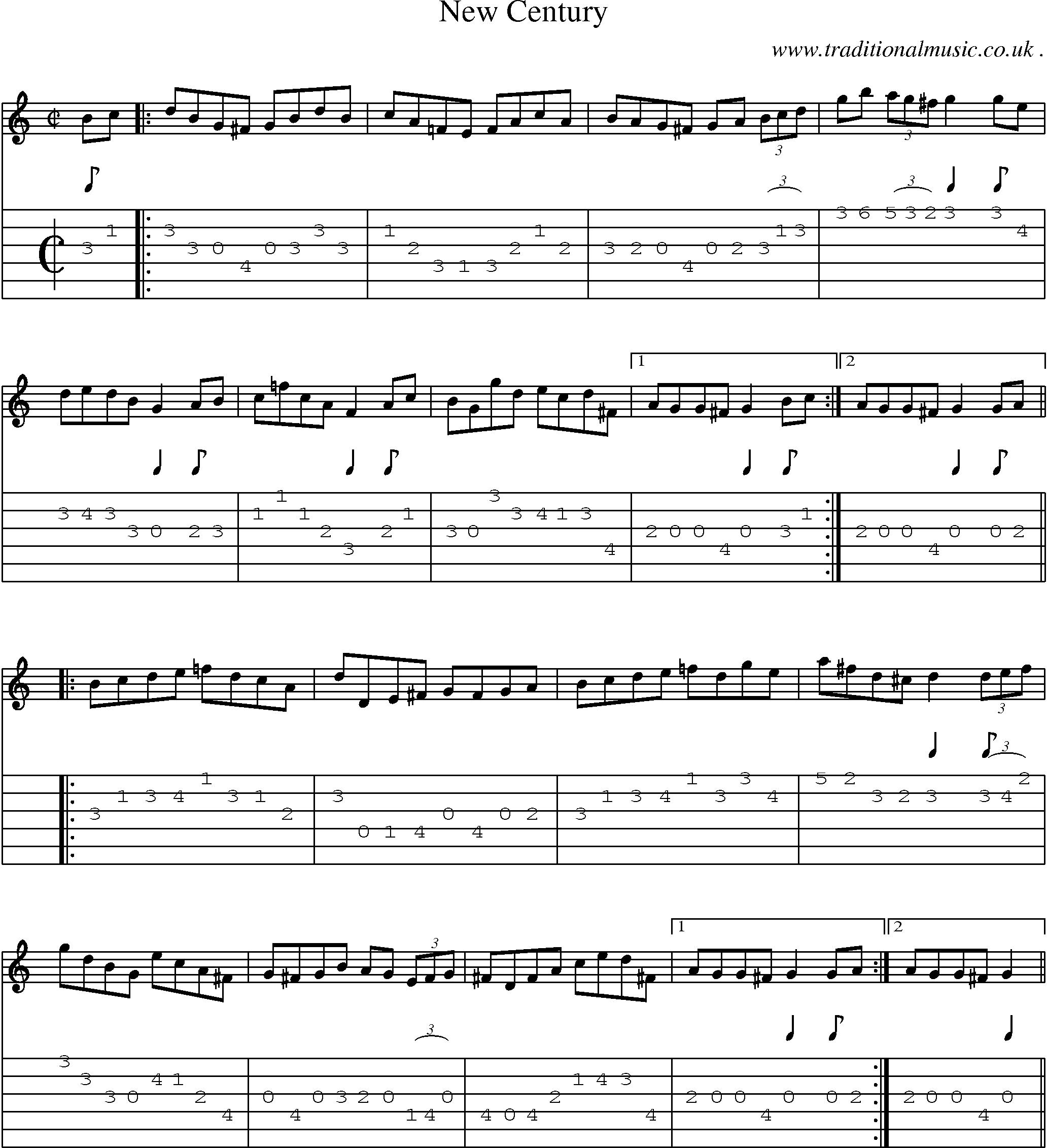 Sheet-Music and Guitar Tabs for New Century