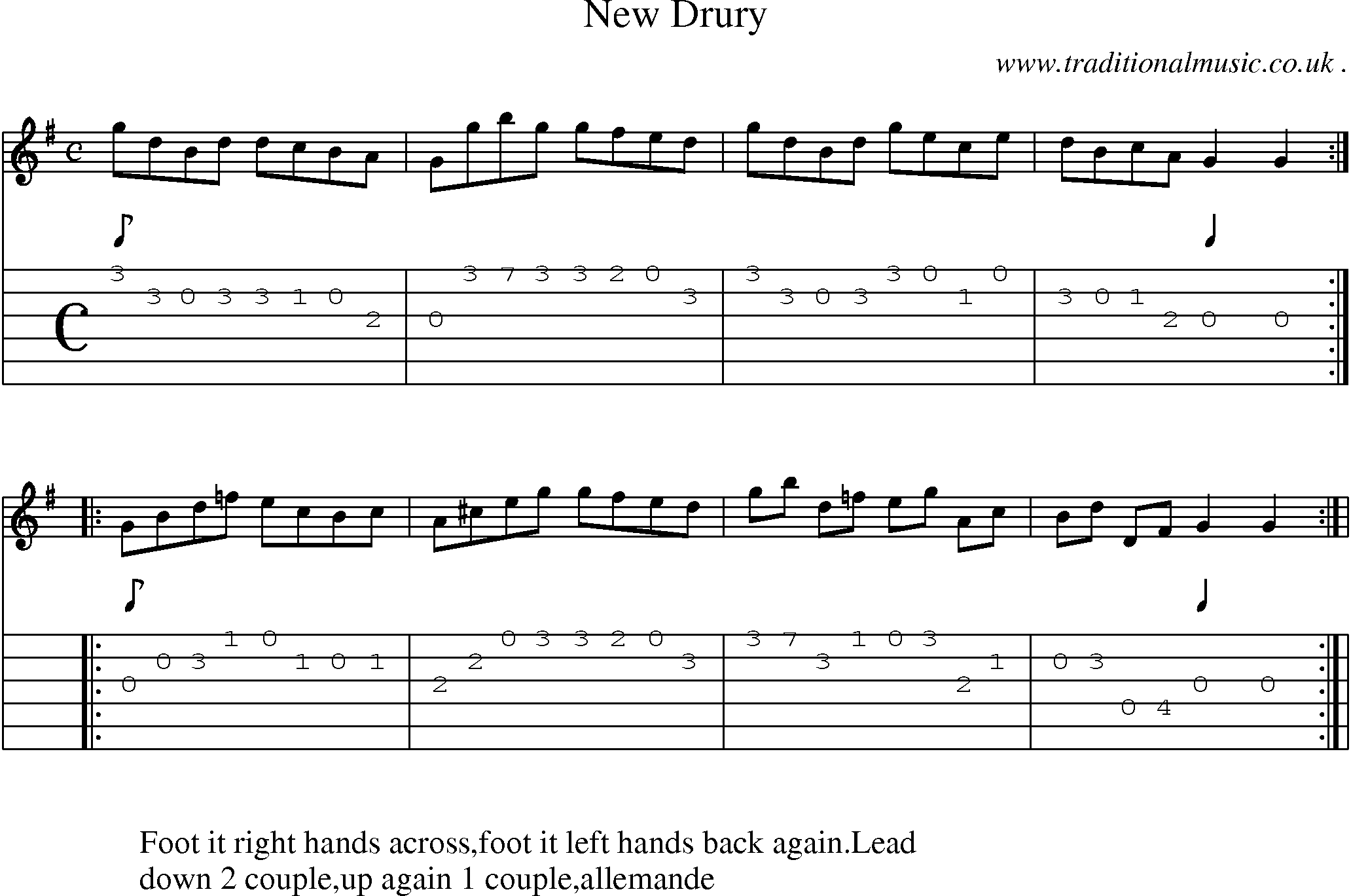 Sheet-Music and Guitar Tabs for New Drury