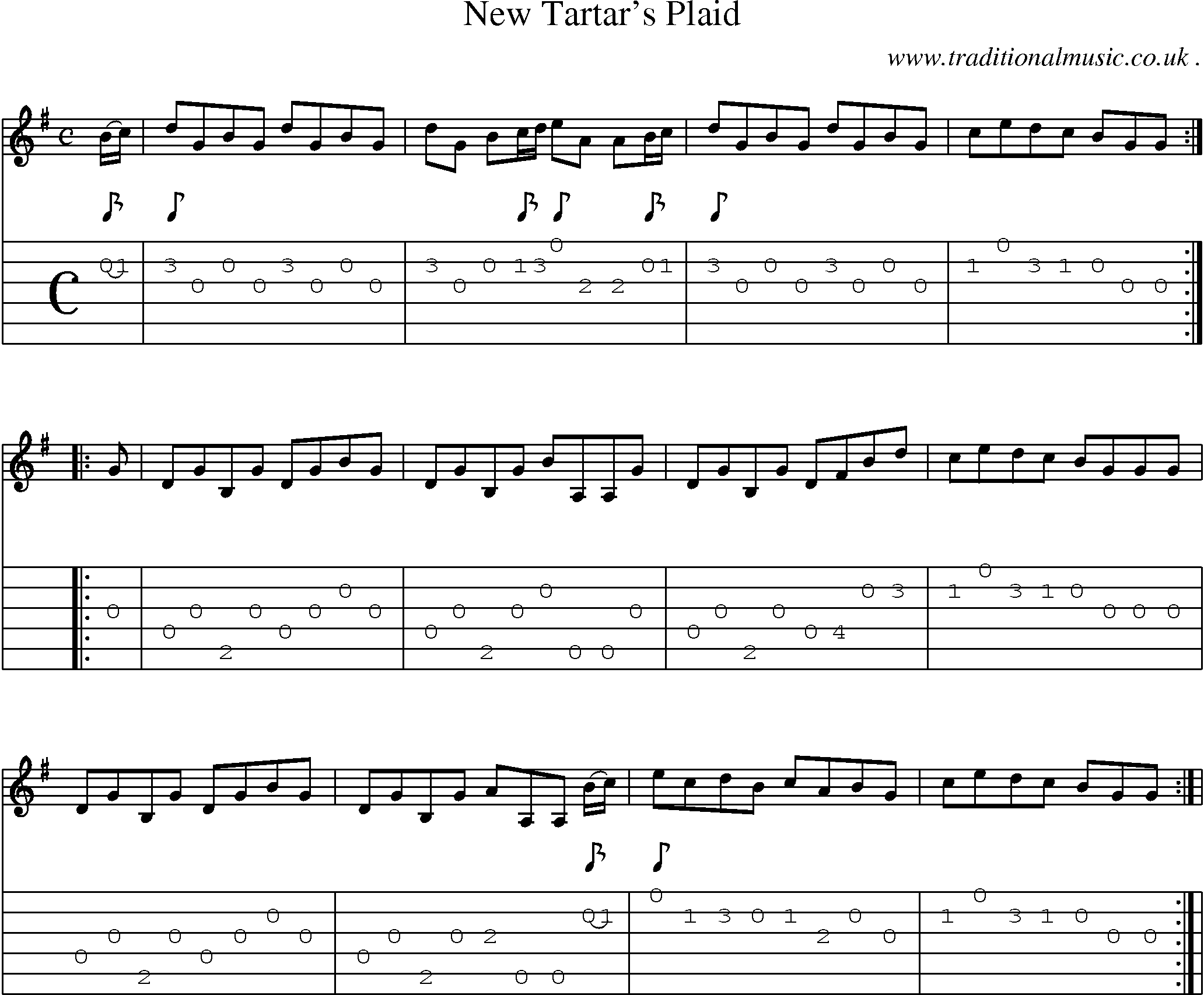 Sheet-Music and Guitar Tabs for New Tartars Plaid