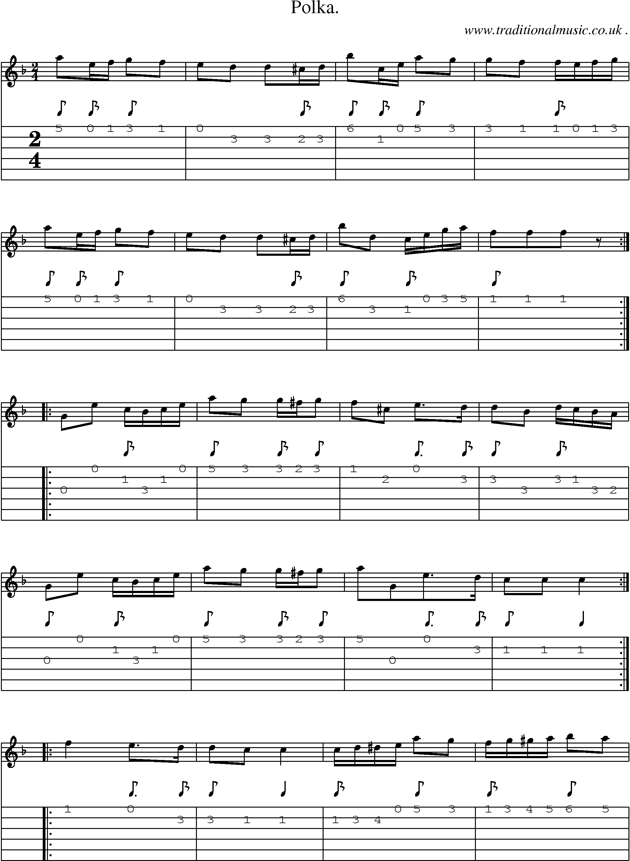 Sheet-Music and Guitar Tabs for Polka