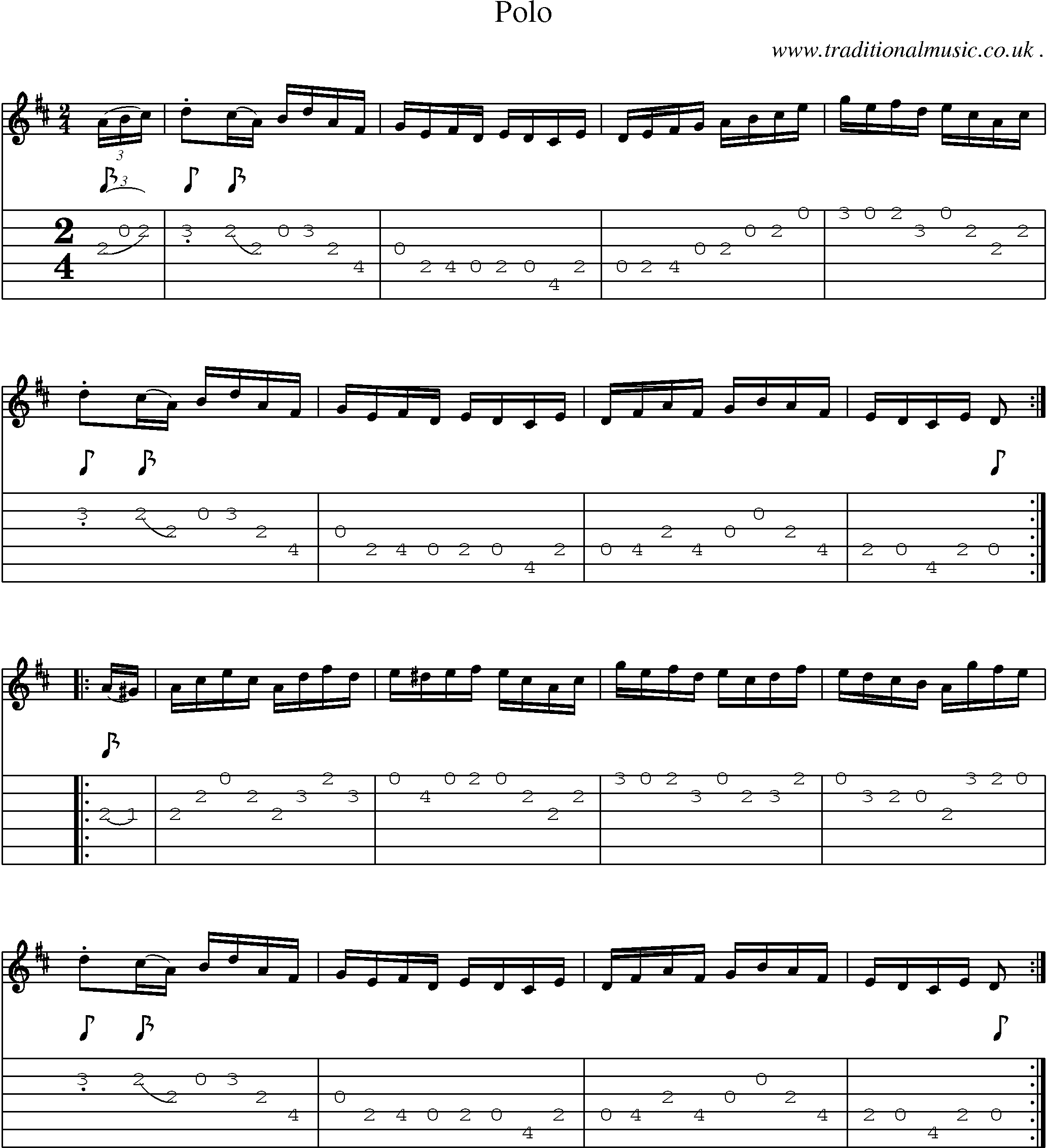 Sheet-Music and Guitar Tabs for Polo