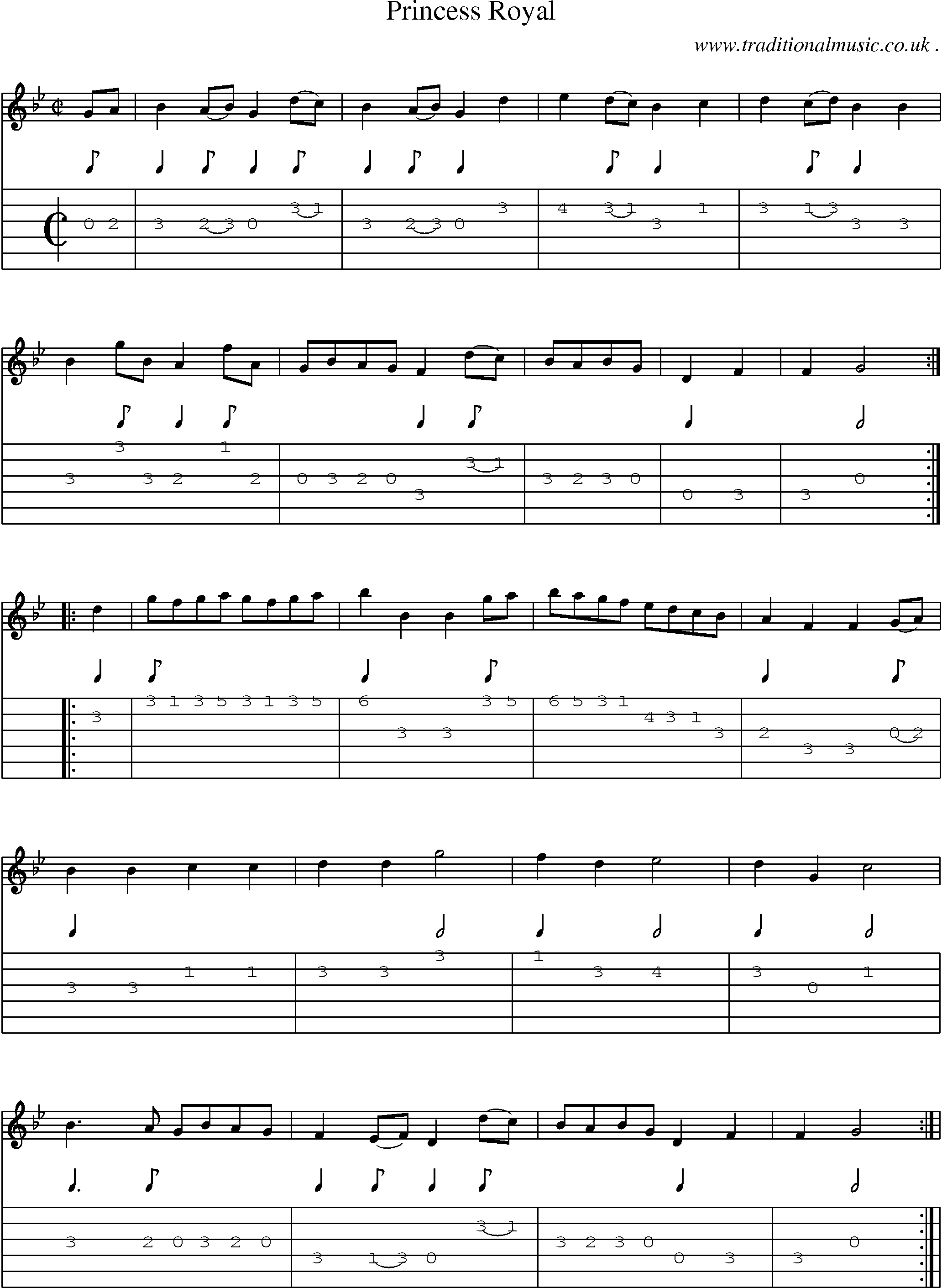 Sheet-Music and Guitar Tabs for Princess Royal