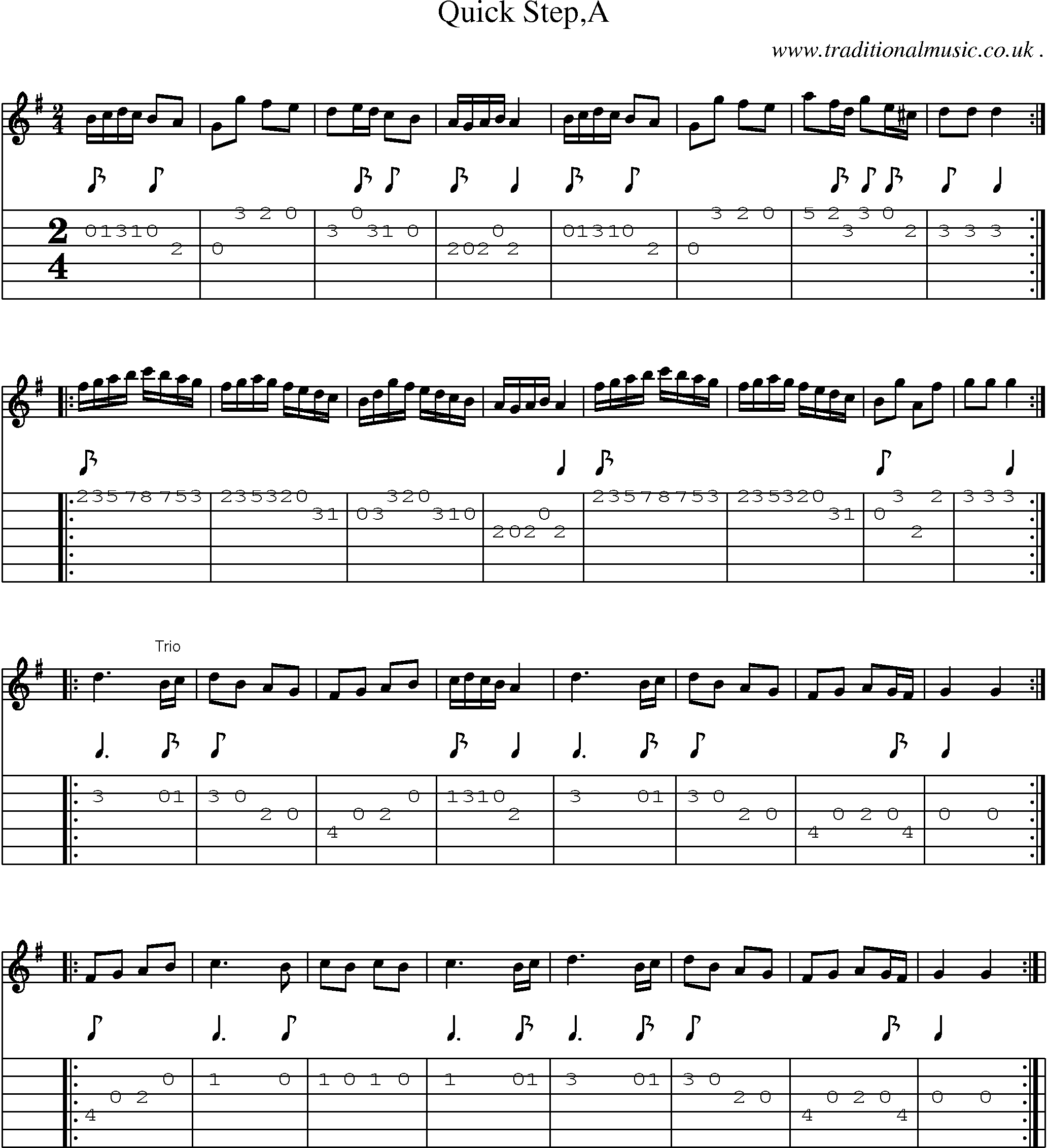 Sheet-Music and Guitar Tabs for Quick Stepa