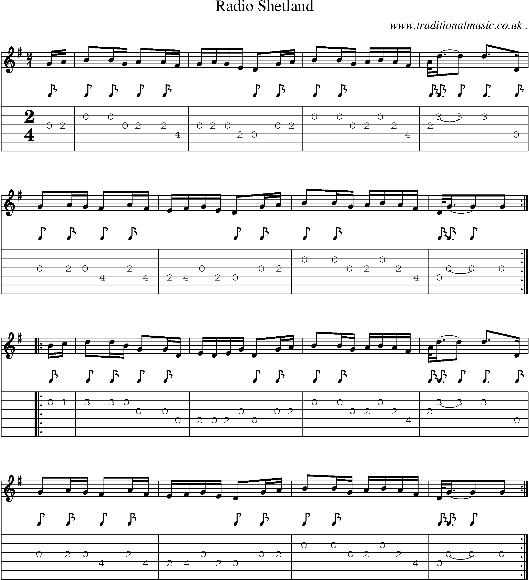 Sheet-Music and Guitar Tabs for Radio Shetland