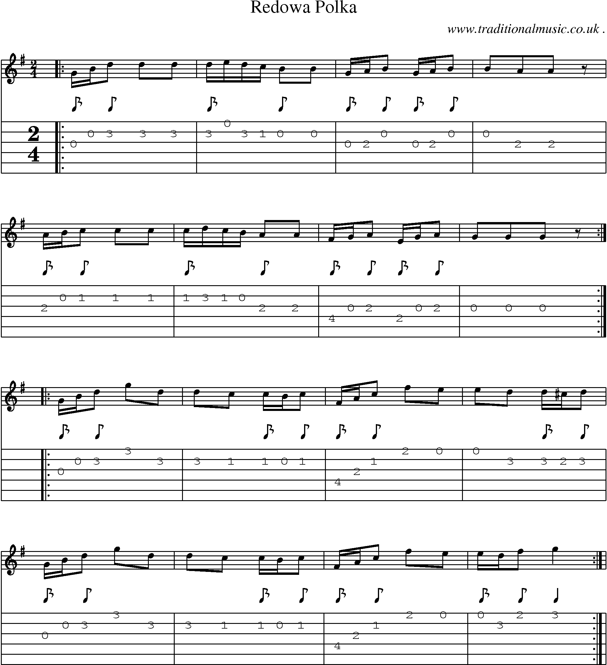 Sheet-Music and Guitar Tabs for Redowa Polka
