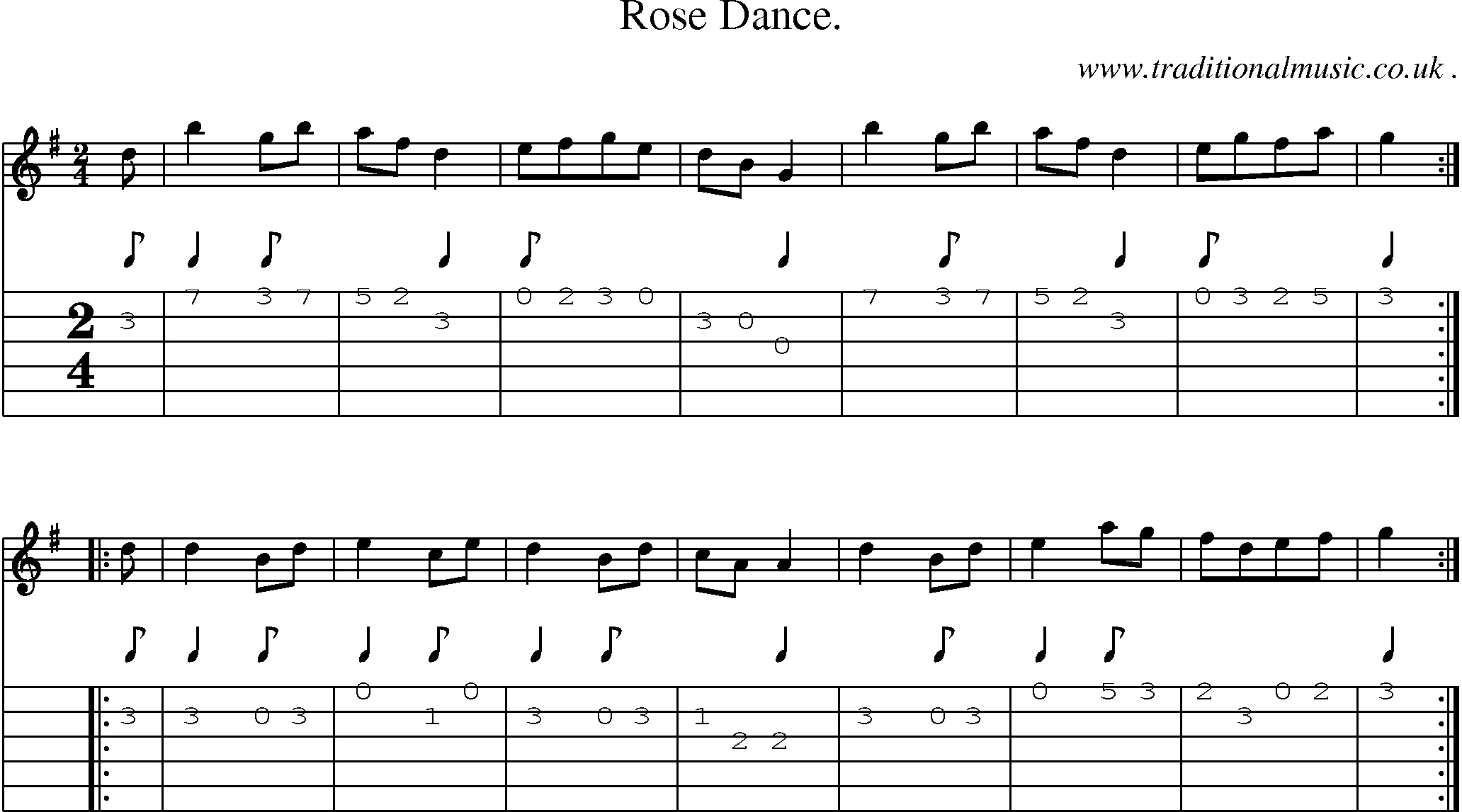 Sheet-Music and Guitar Tabs for Rose Dance