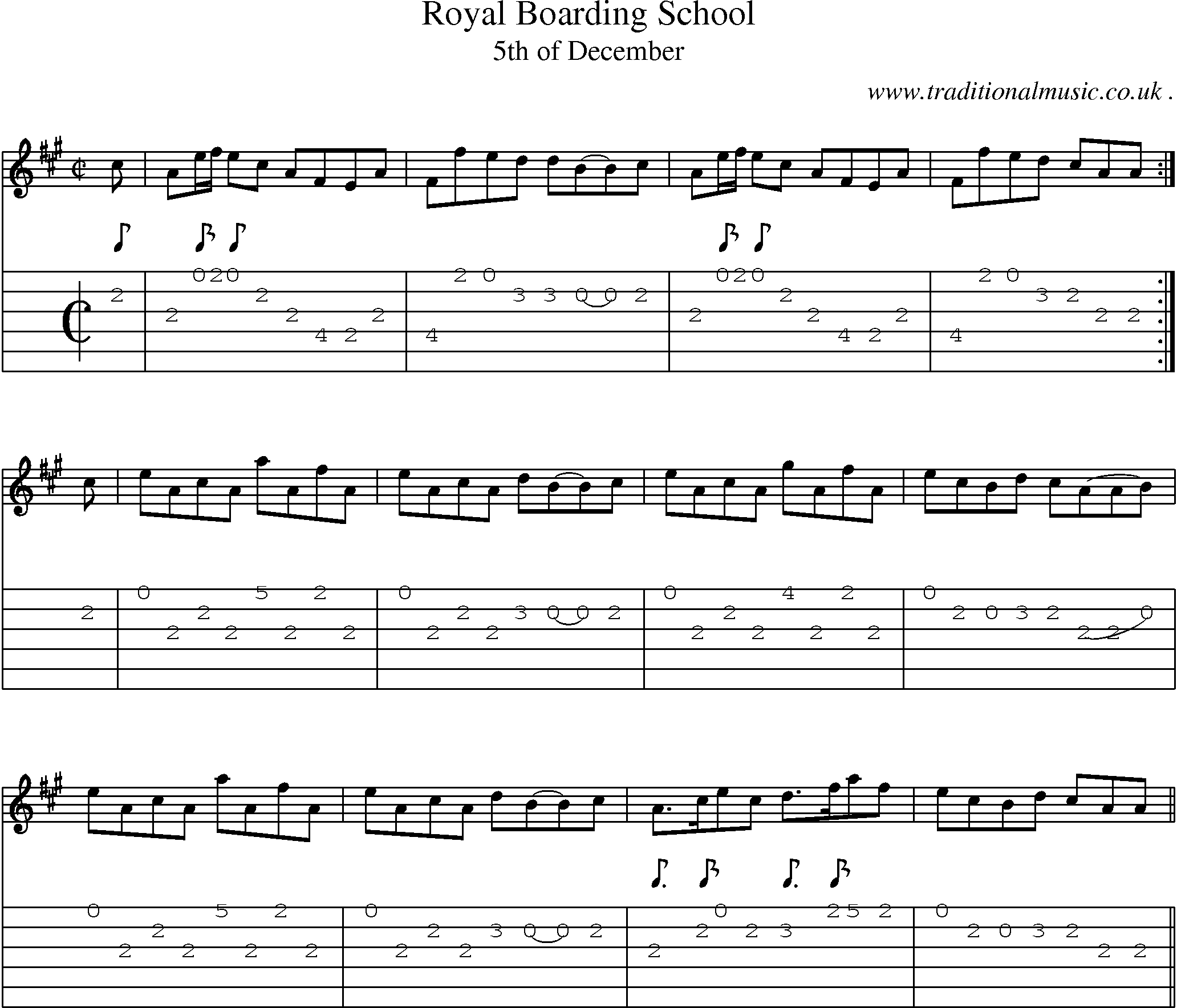 Sheet-Music and Guitar Tabs for Royal Boarding School