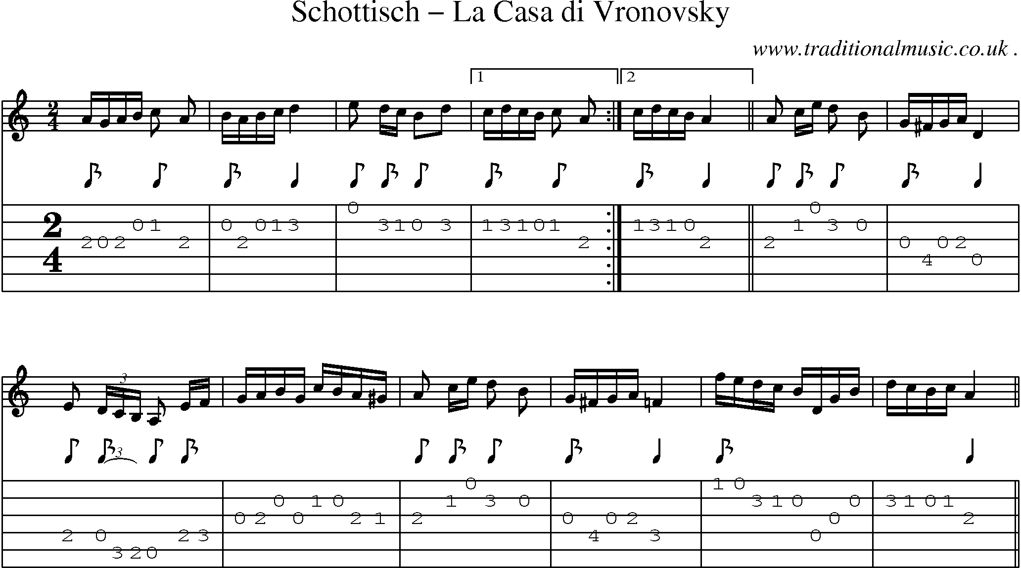 Sheet-Music and Guitar Tabs for Schottisch La Casa Di Vronovsky
