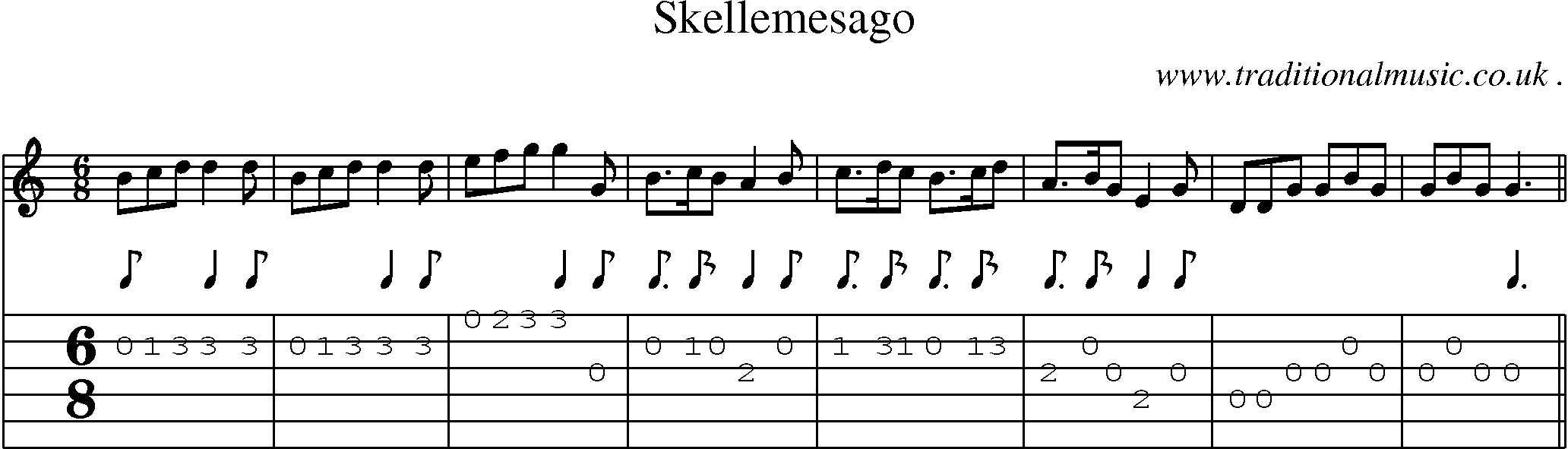 Sheet-Music and Guitar Tabs for Skellemesago