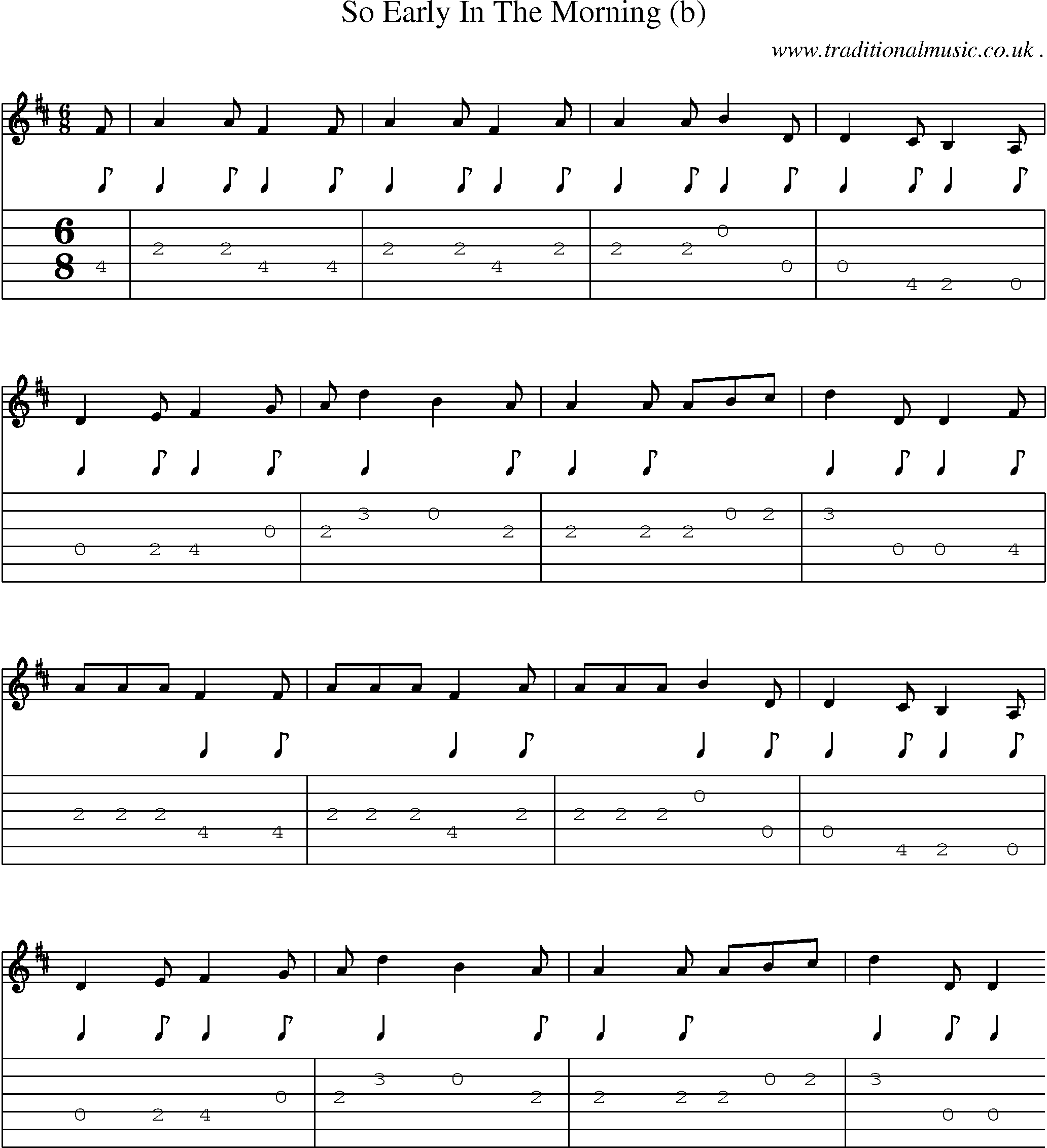 Sheet-Music and Guitar Tabs for So Early In The Morning (b)