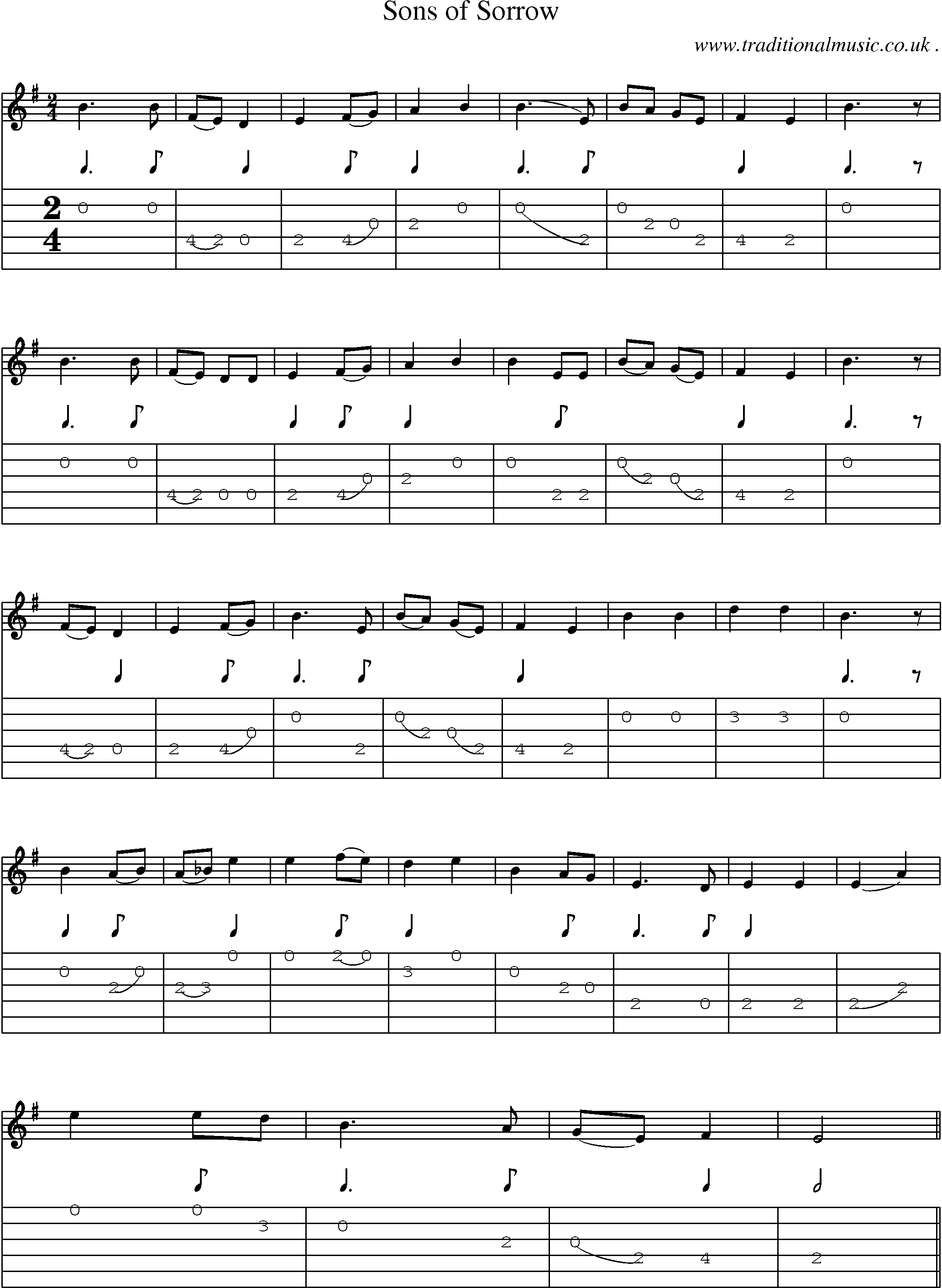 Sheet-Music and Guitar Tabs for Sons Of Sorrow