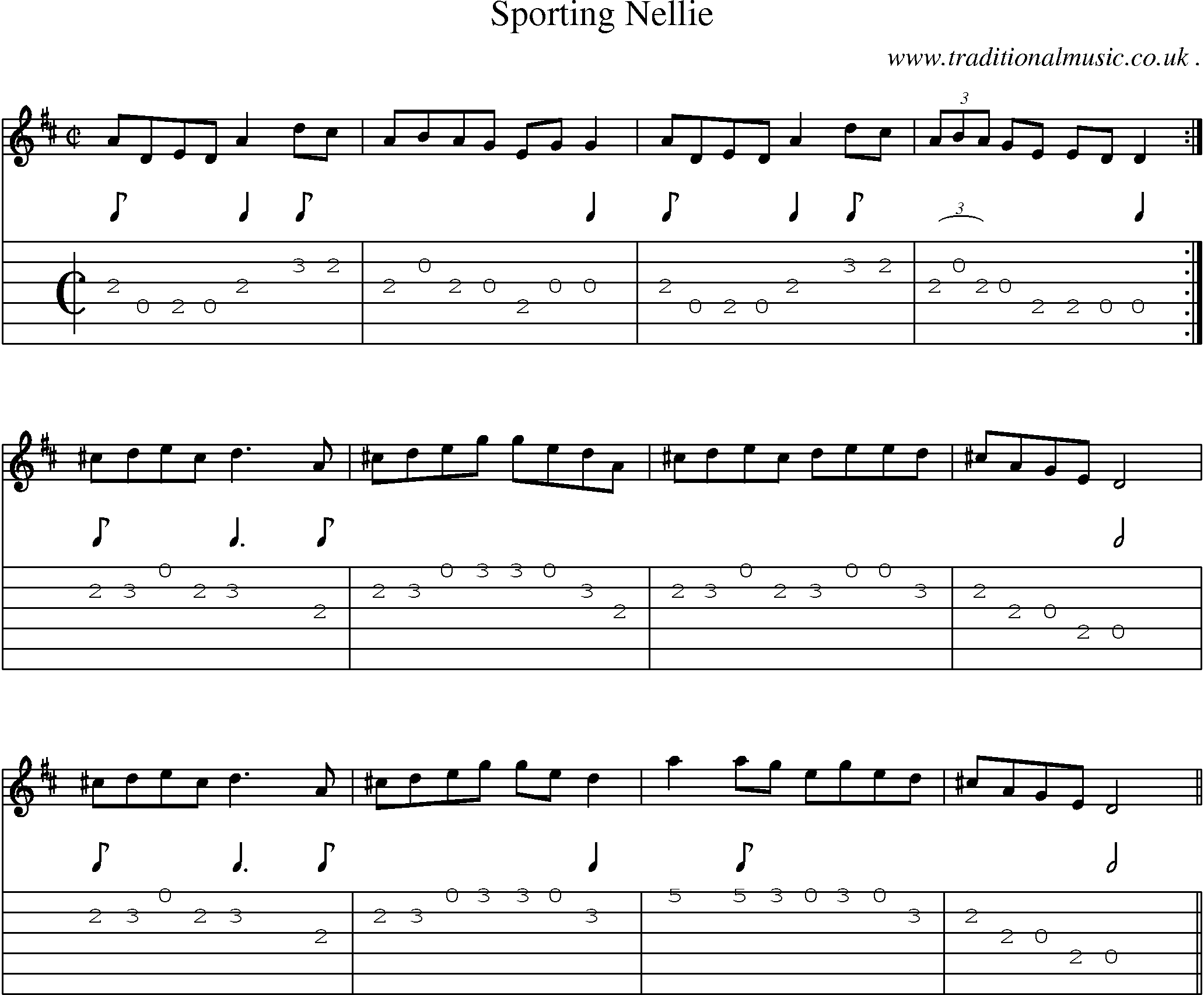Sheet-Music and Guitar Tabs for Sporting Nellie