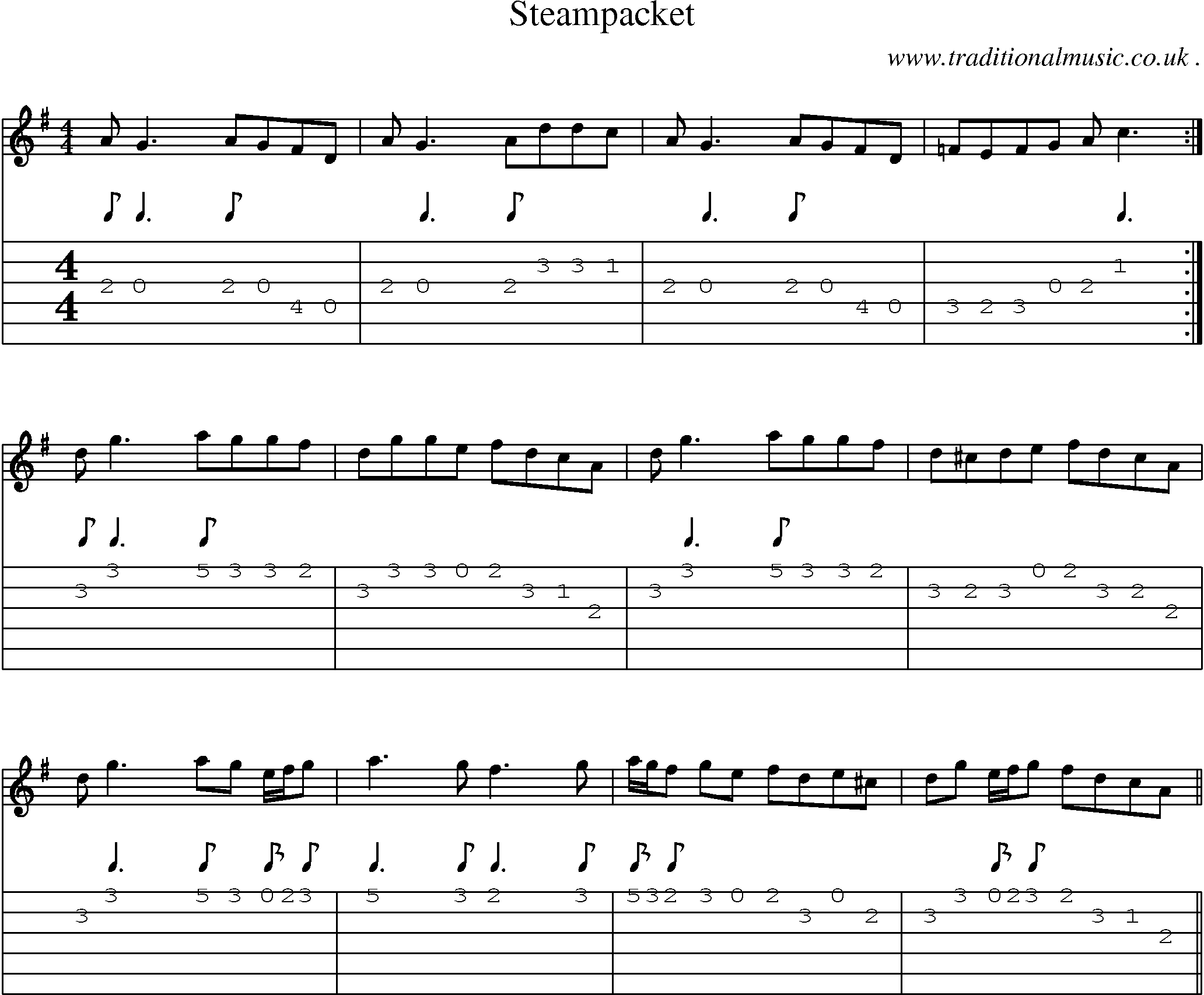 Sheet-Music and Guitar Tabs for Steampacket