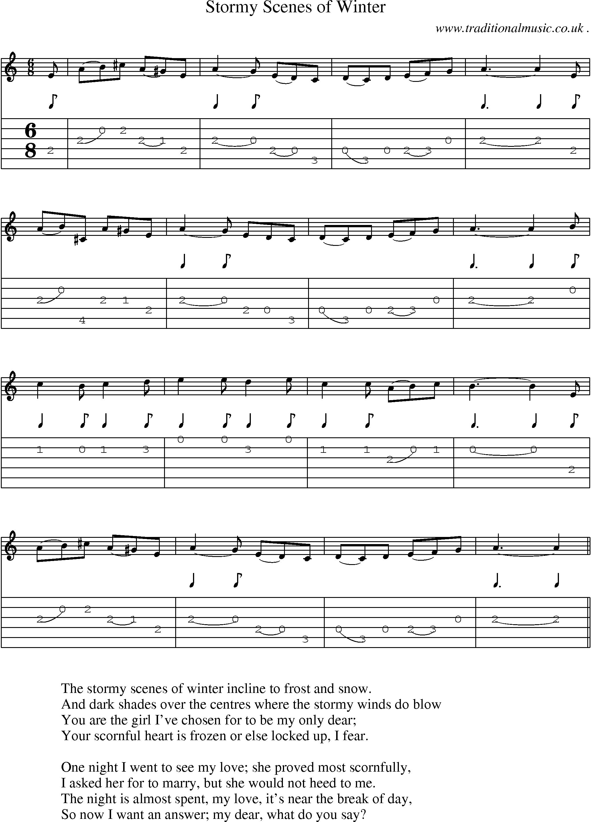 Sheet-Music and Guitar Tabs for Stormy Scenes Of Winter