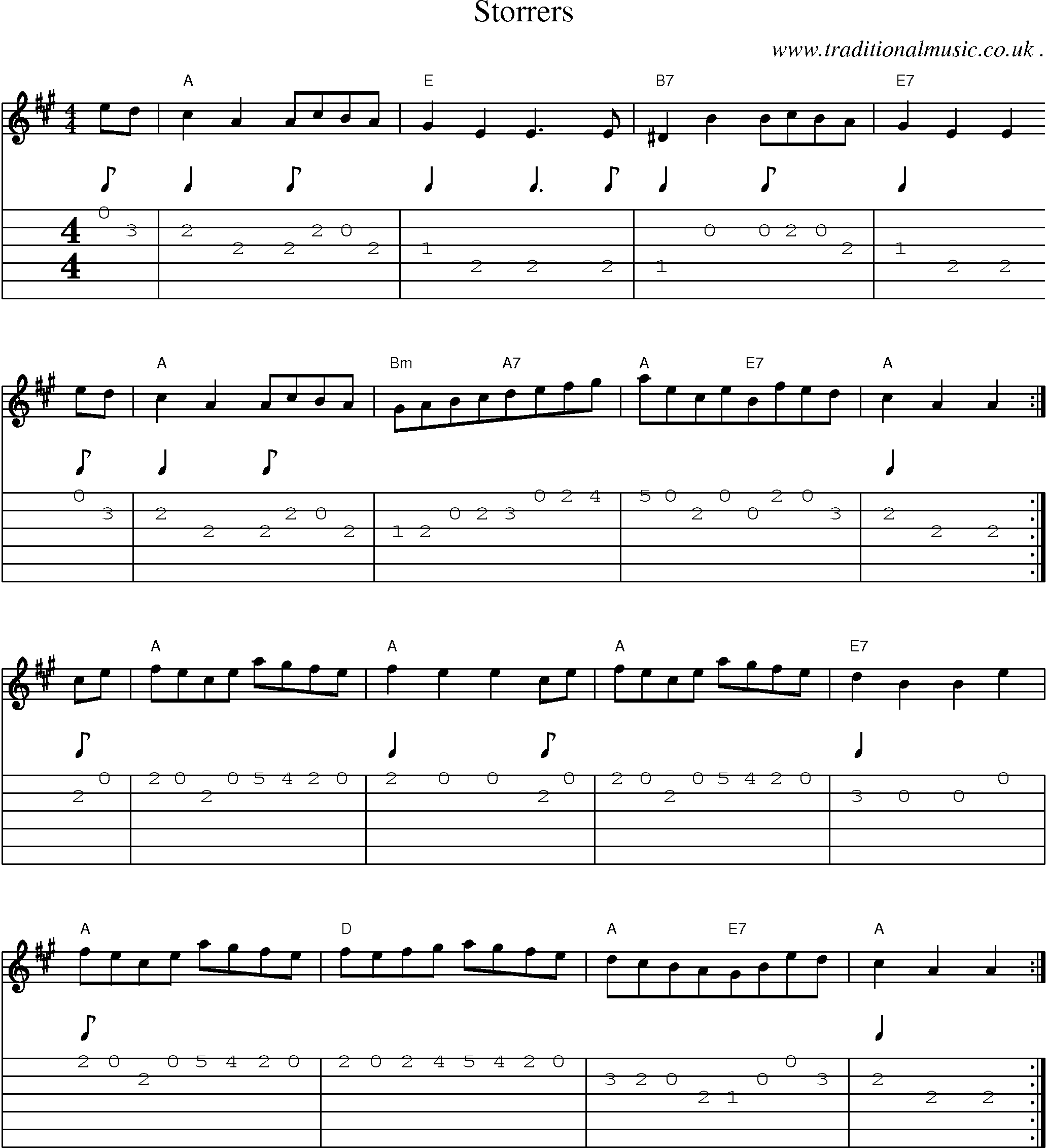 Sheet-Music and Guitar Tabs for Storrers