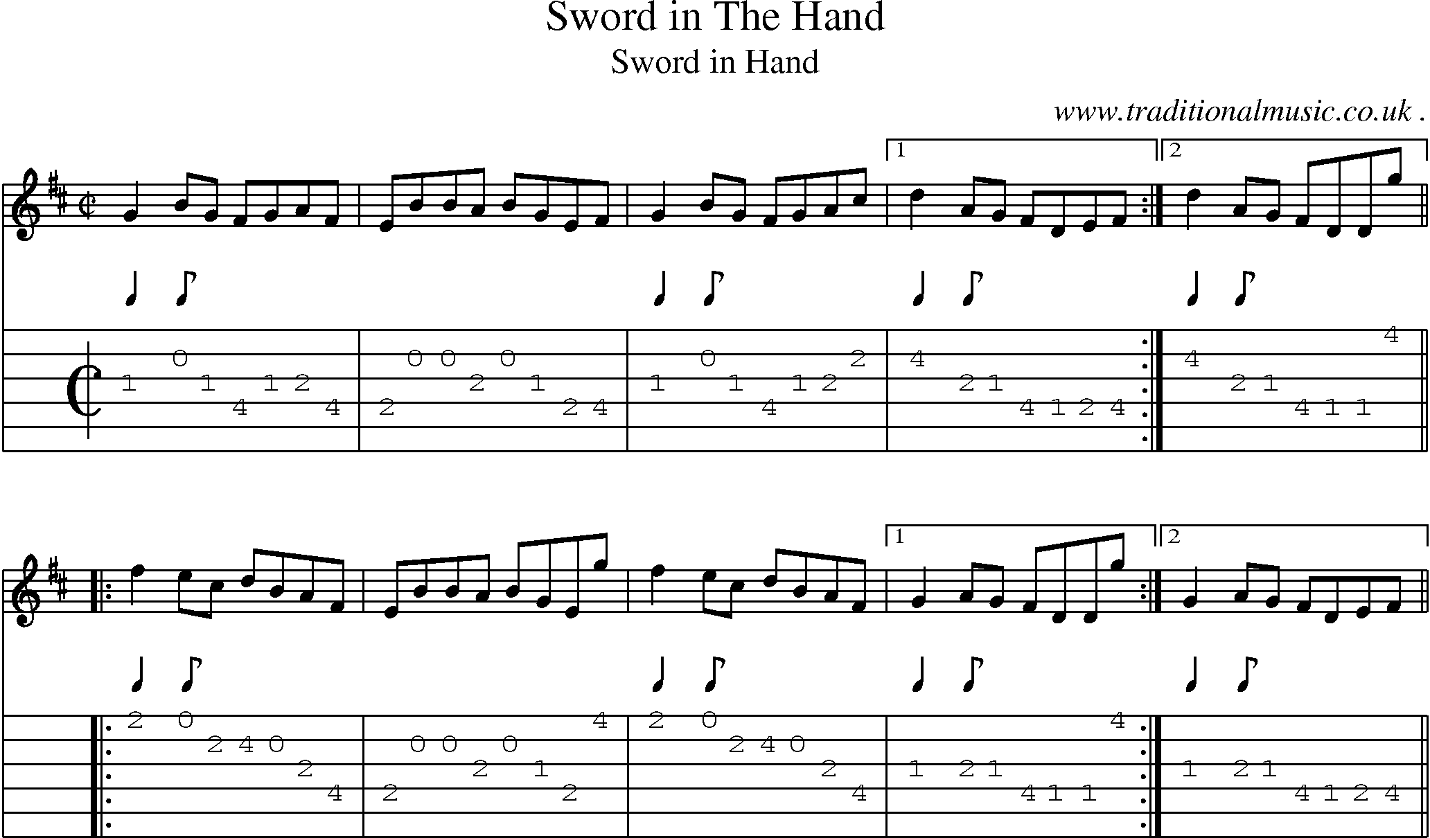 Sheet-Music and Guitar Tabs for Sword In The Hand